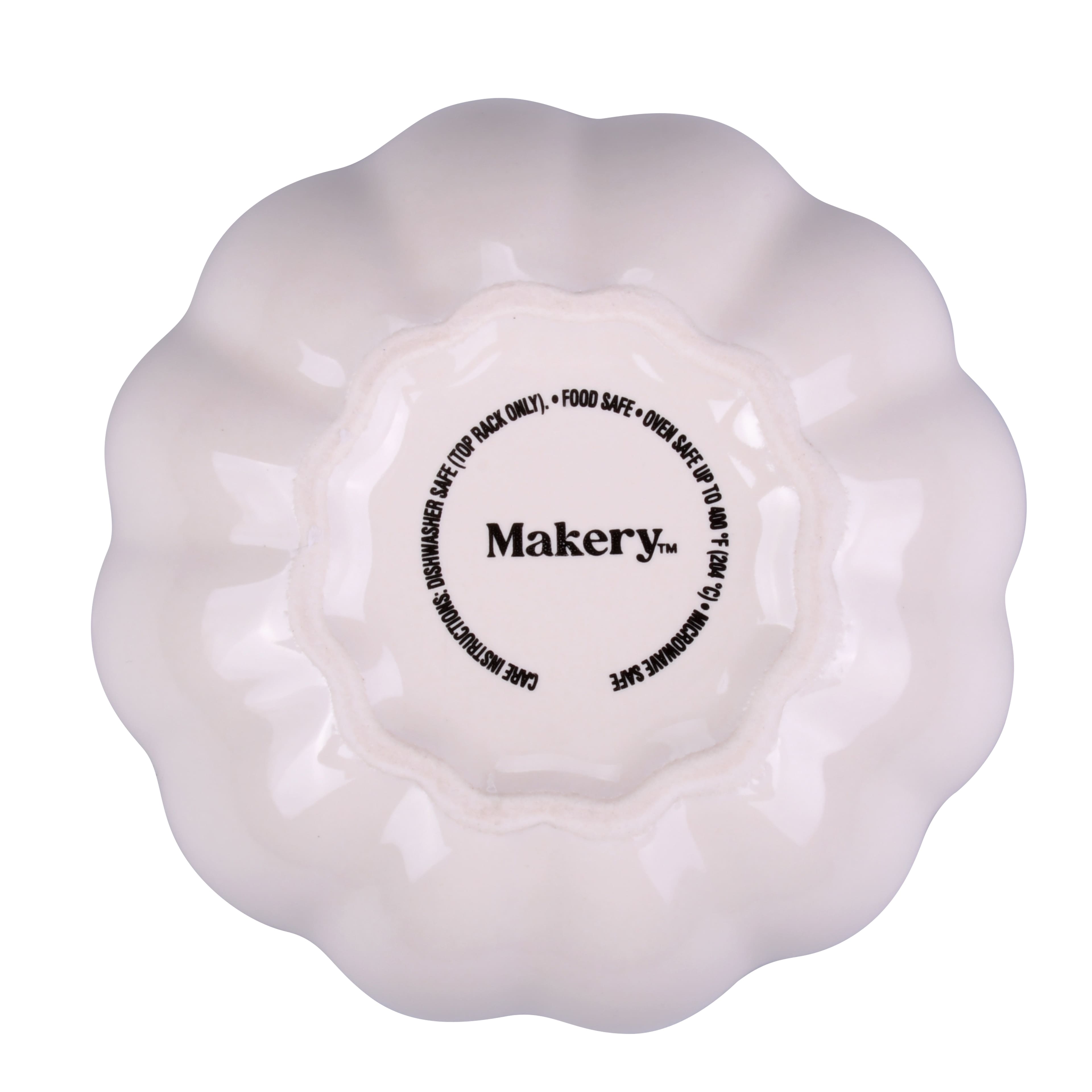 4&#x22; Cream Ceramic Pumpkin Ramekin by Makery&#x2122;