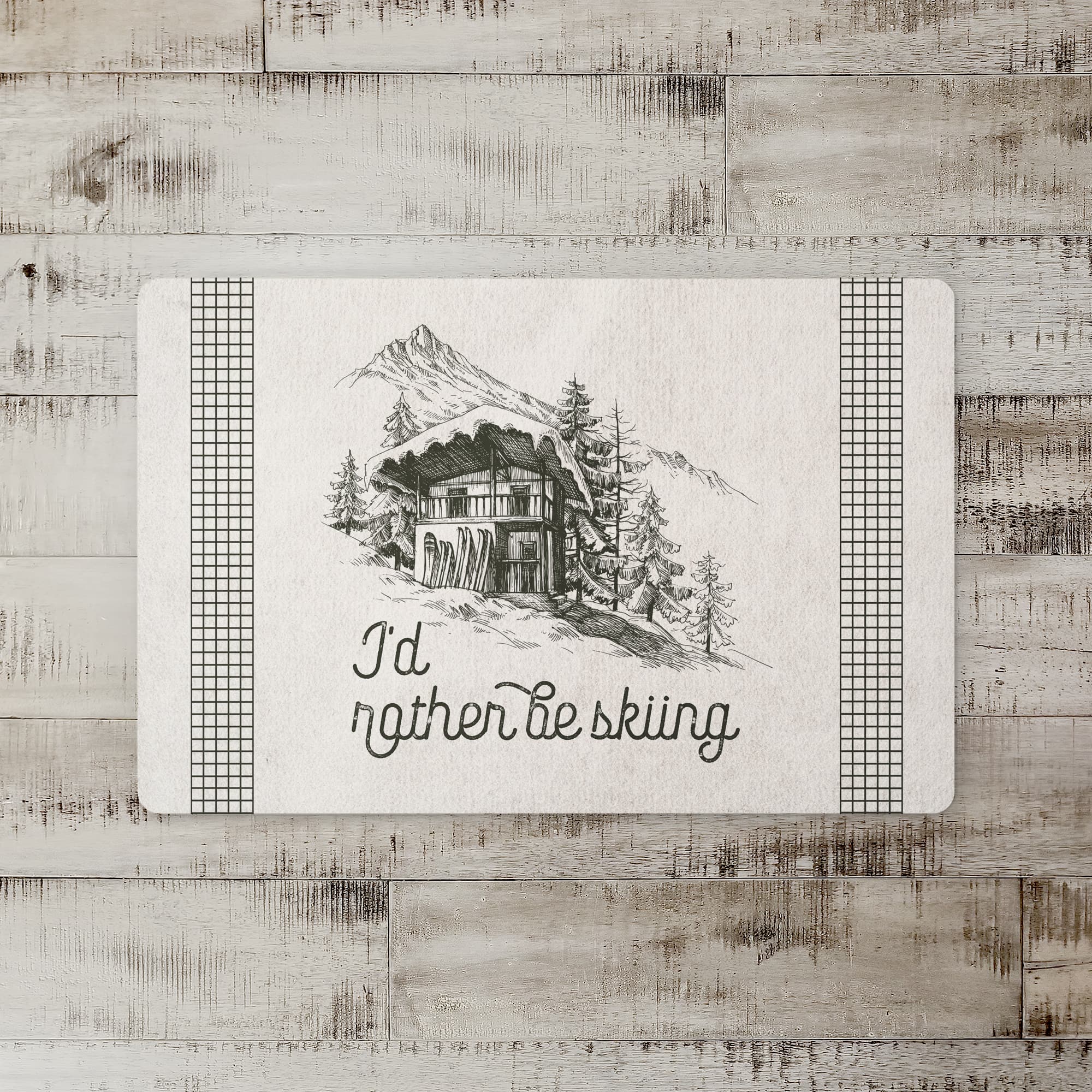 Rather Be Skiing Cabin 27x18 Floor Mat