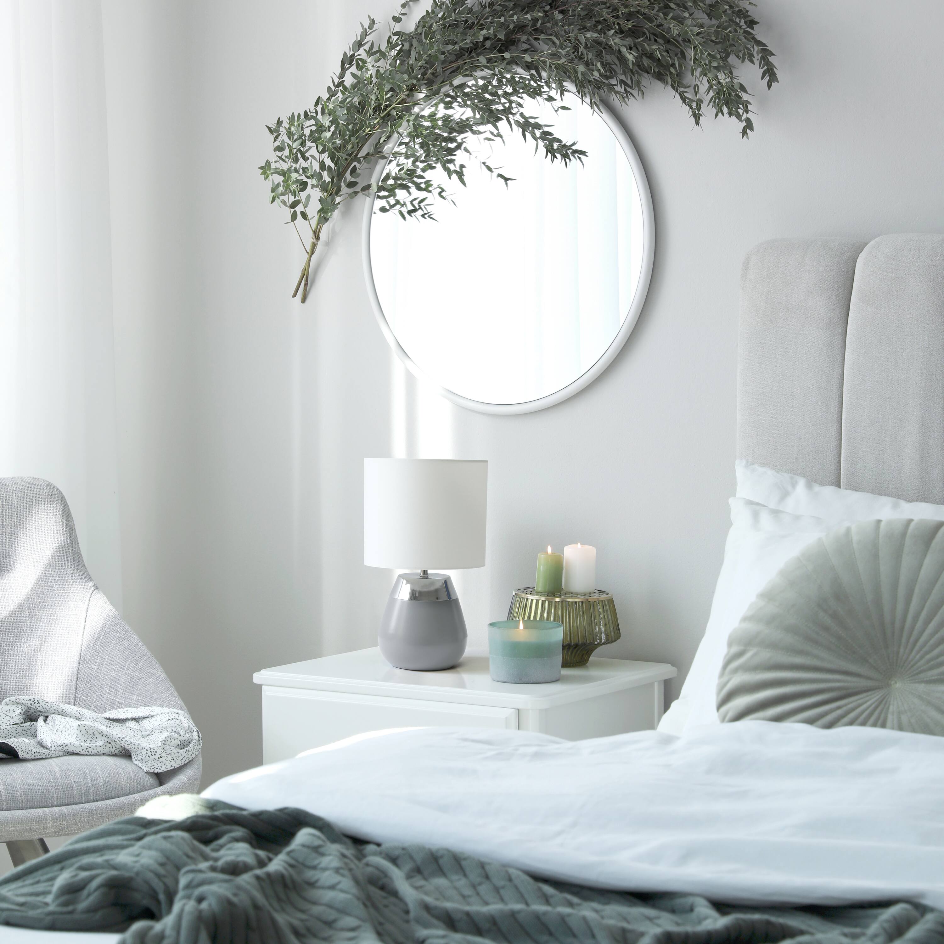 Simple Designs 14&#x22; Metal Touch Table Lamp