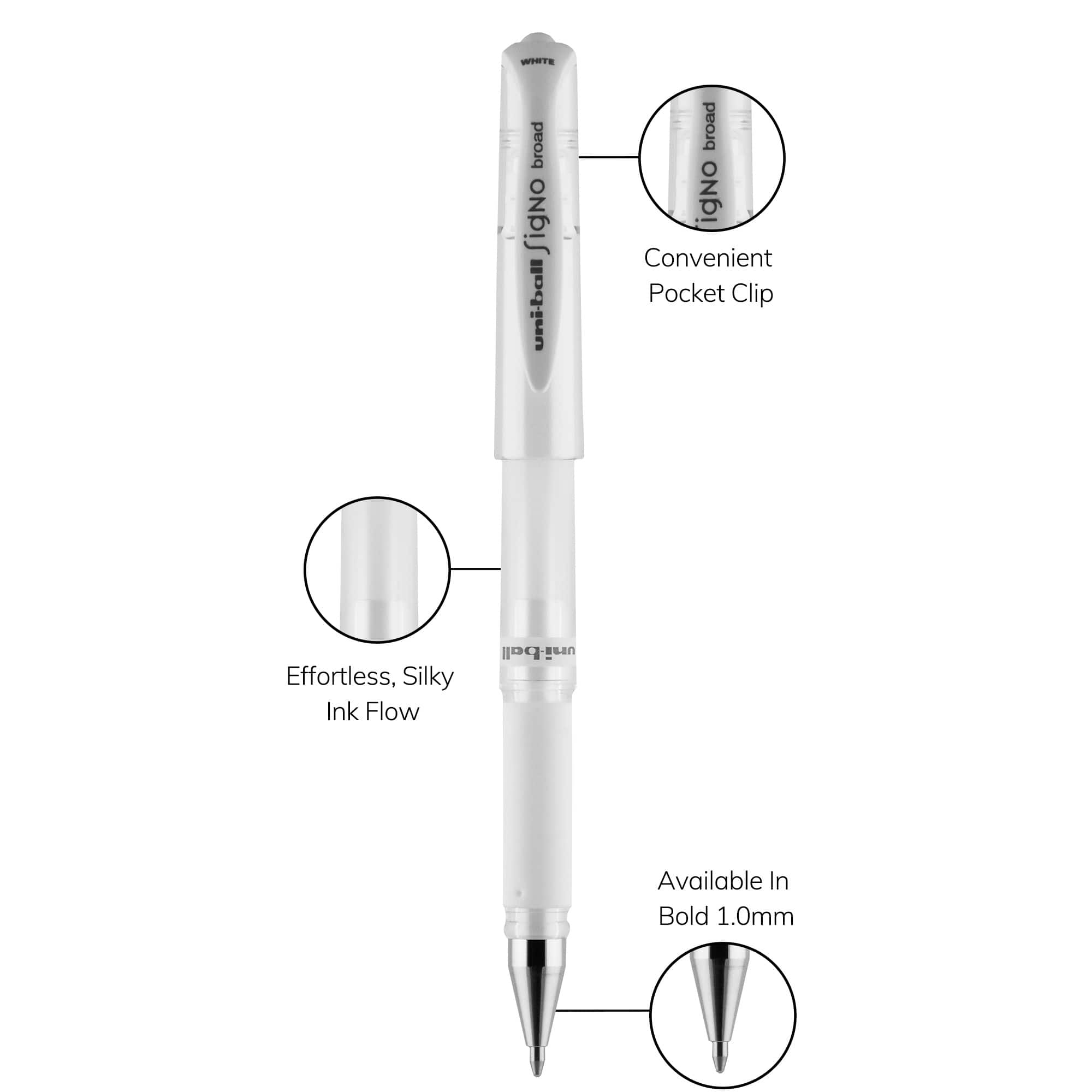 uniball&#x2122; GEL IMPACT 1mm White Gel Pens, 3ct.