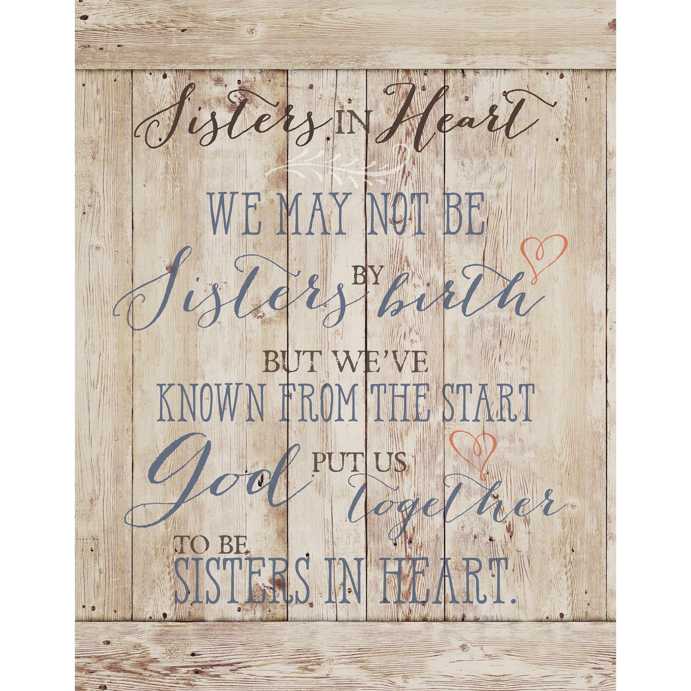 Sisters In Heart Wall Plaque
