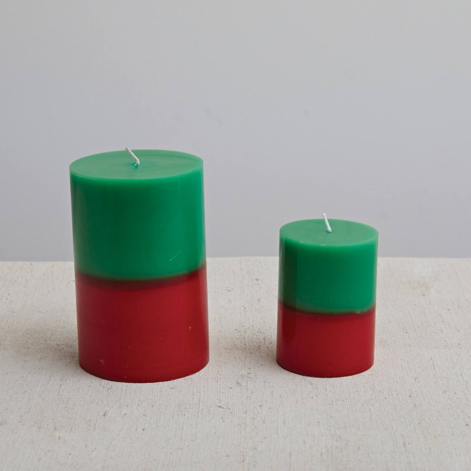 Hello Honey® 6" Green & Red Unscented Pillar Candle