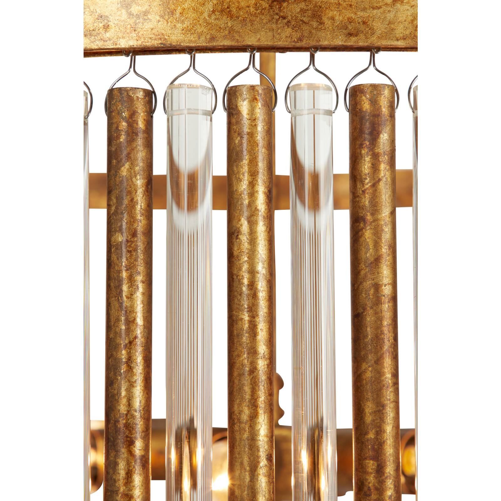 Gold Iron Glam Drum Chandelier, 25&#x22; x 22&#x22; x 22&#x22;