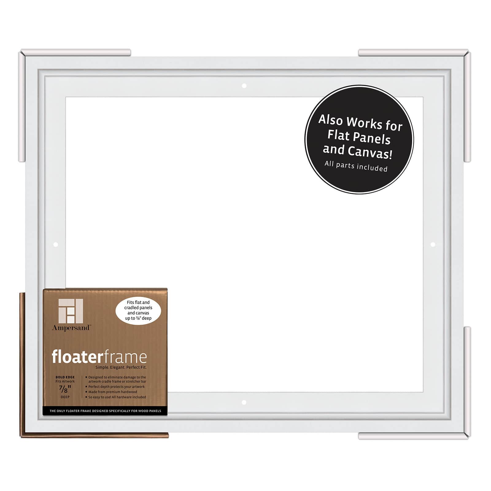 Ampersand&#x2122; White 7/8&#x22; Depth Bold Edge Floaterframe