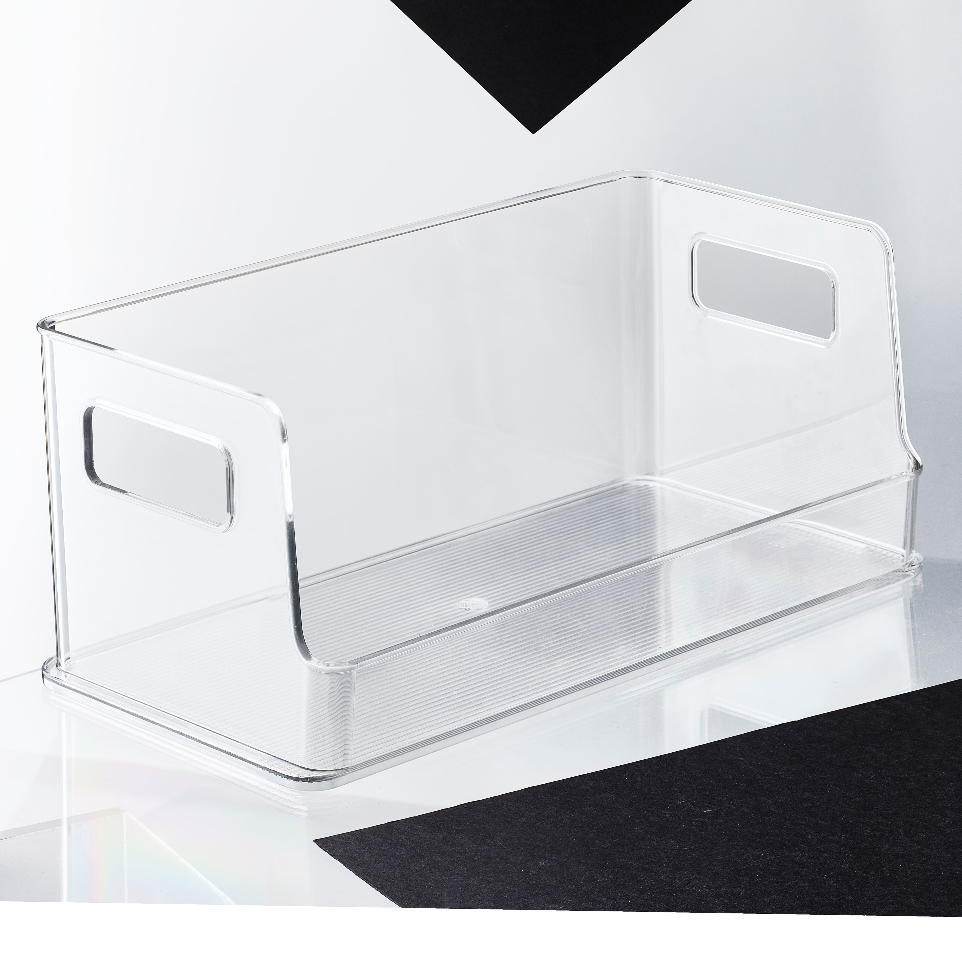 Small Clear Stacking Plastic Open Bin by Simply Tidy&#xAE;
