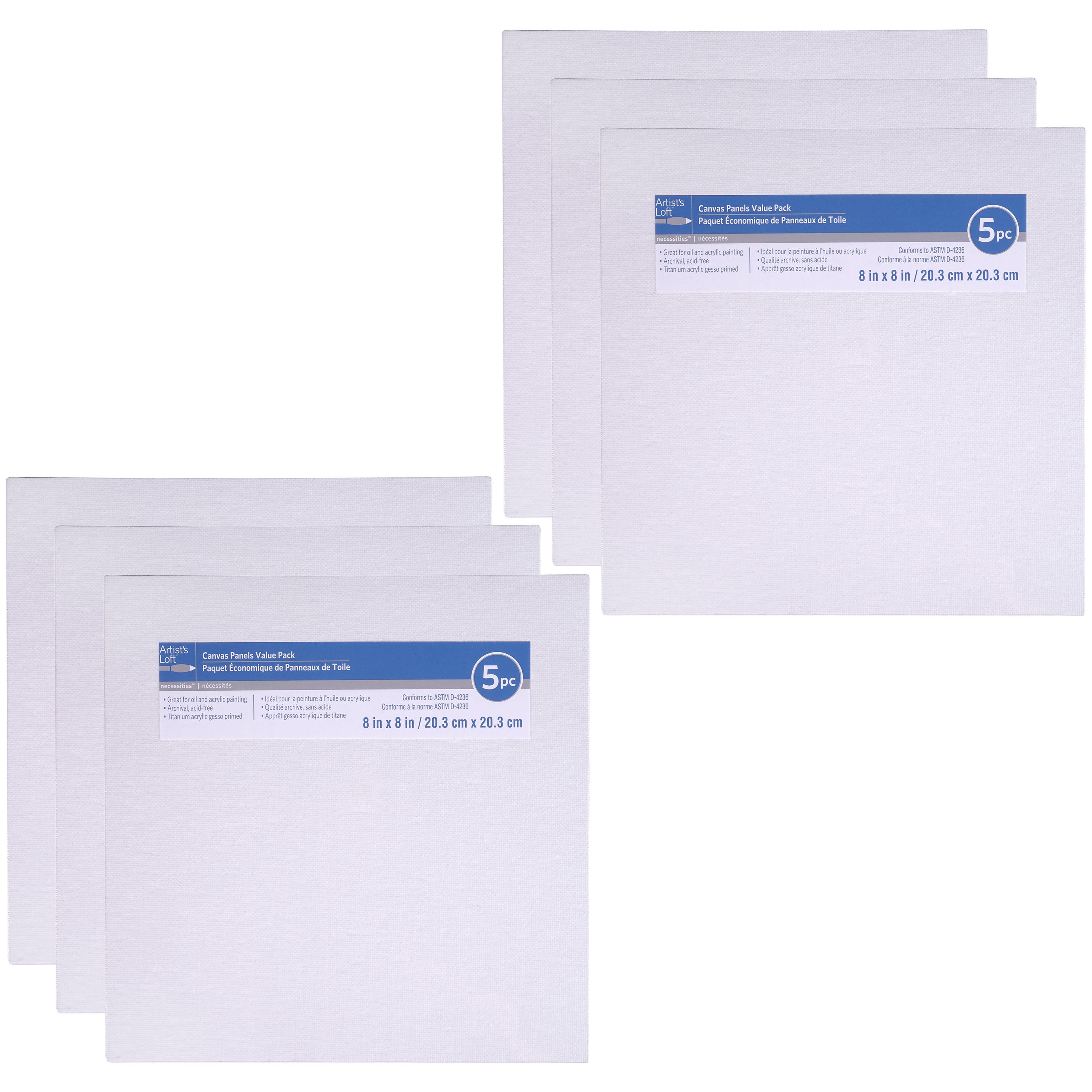 6 Packs: 5 ct. (30 total) 8" x 8" Canvas Panel Value Pack by Artist's Loft® Necessities™