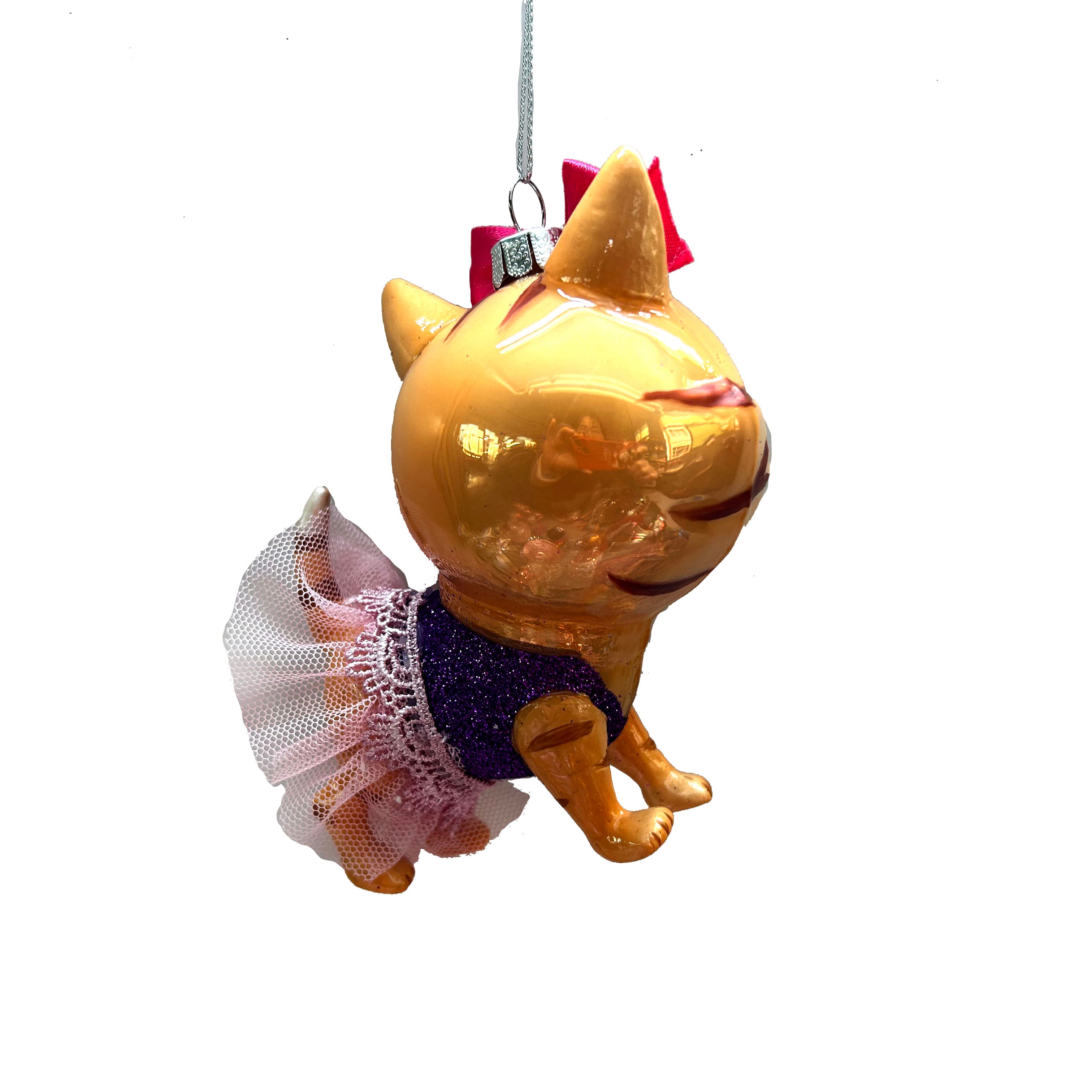 4&#x22; Ballerina Cat Glass Ornament by Ashland&#xAE;
