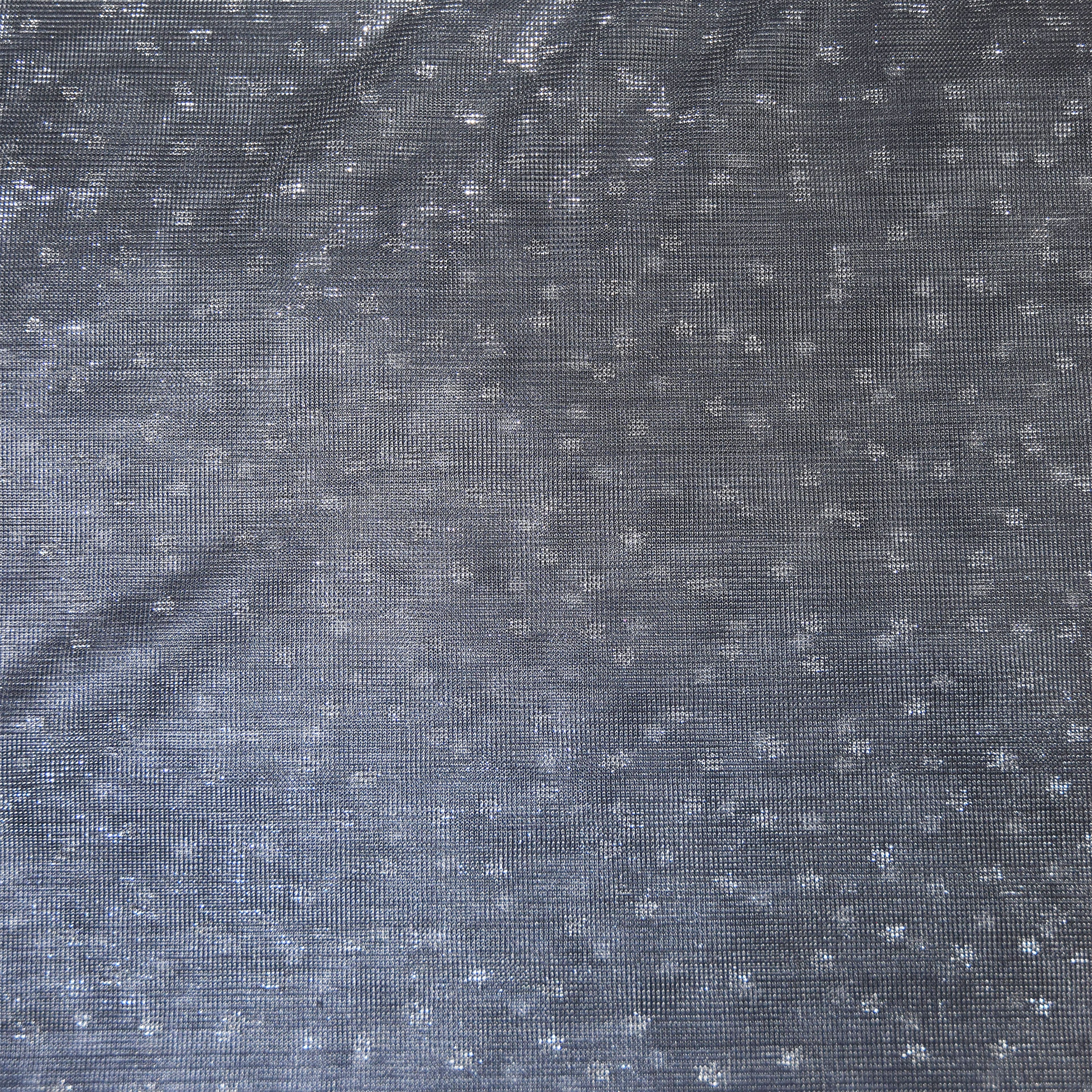 Feldman Silver Dots &#x26; Stars Metallic Knit Fabric