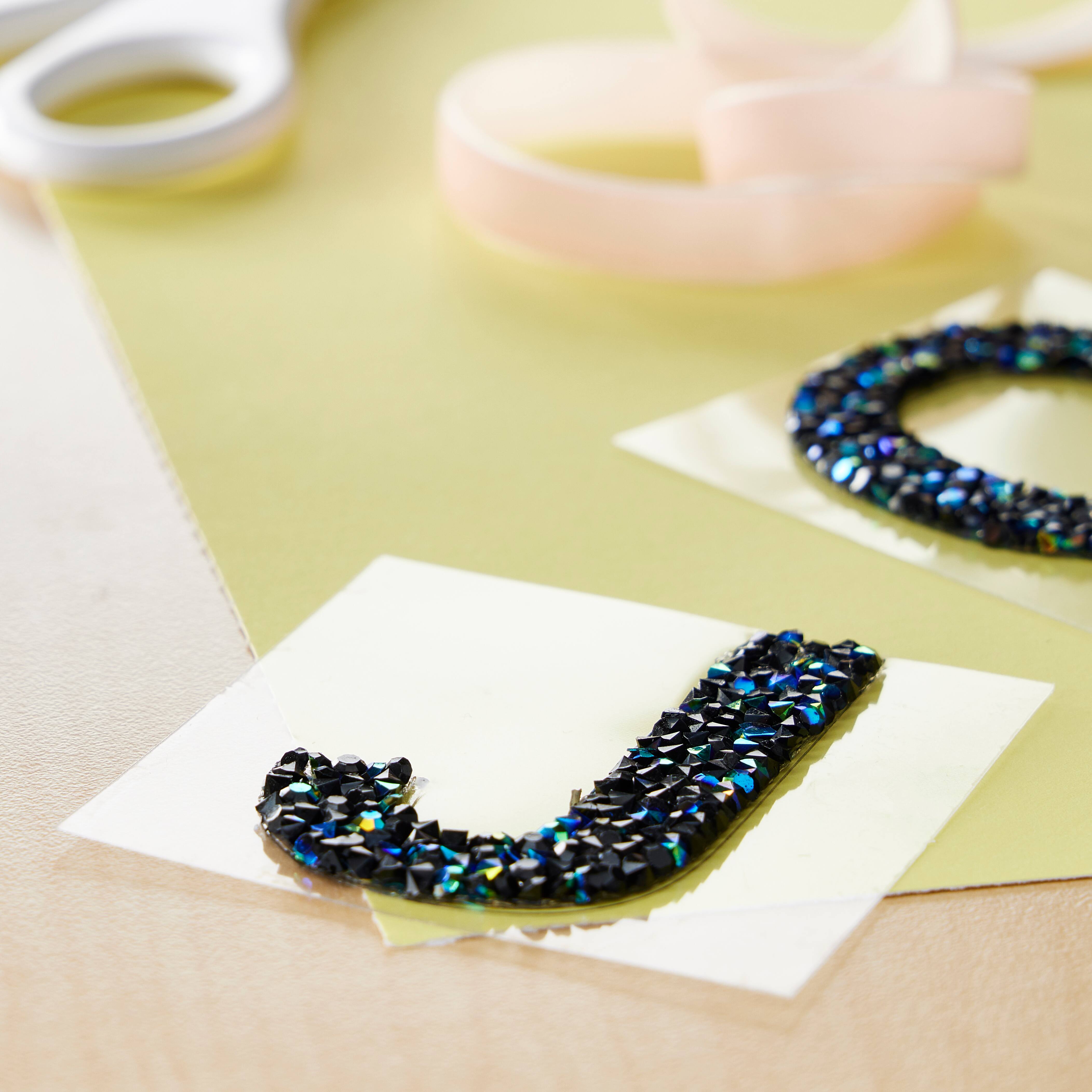 12 Pack: Black AB Letter Bling Sticker by Recollections®