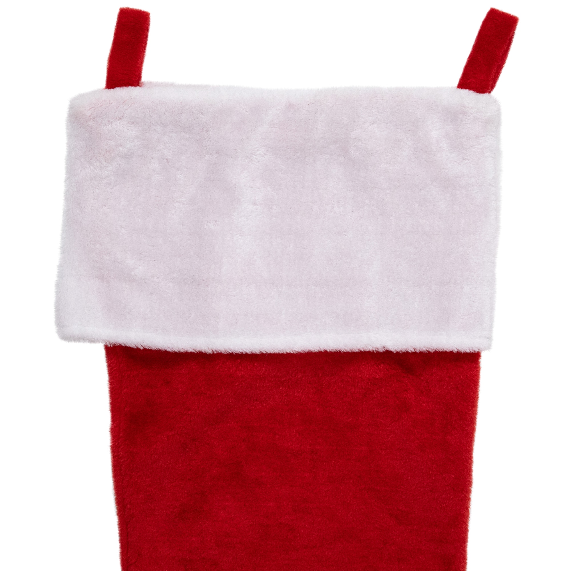 35&#x22; Traditional Red with White Cuff Plush Christmas Stocking