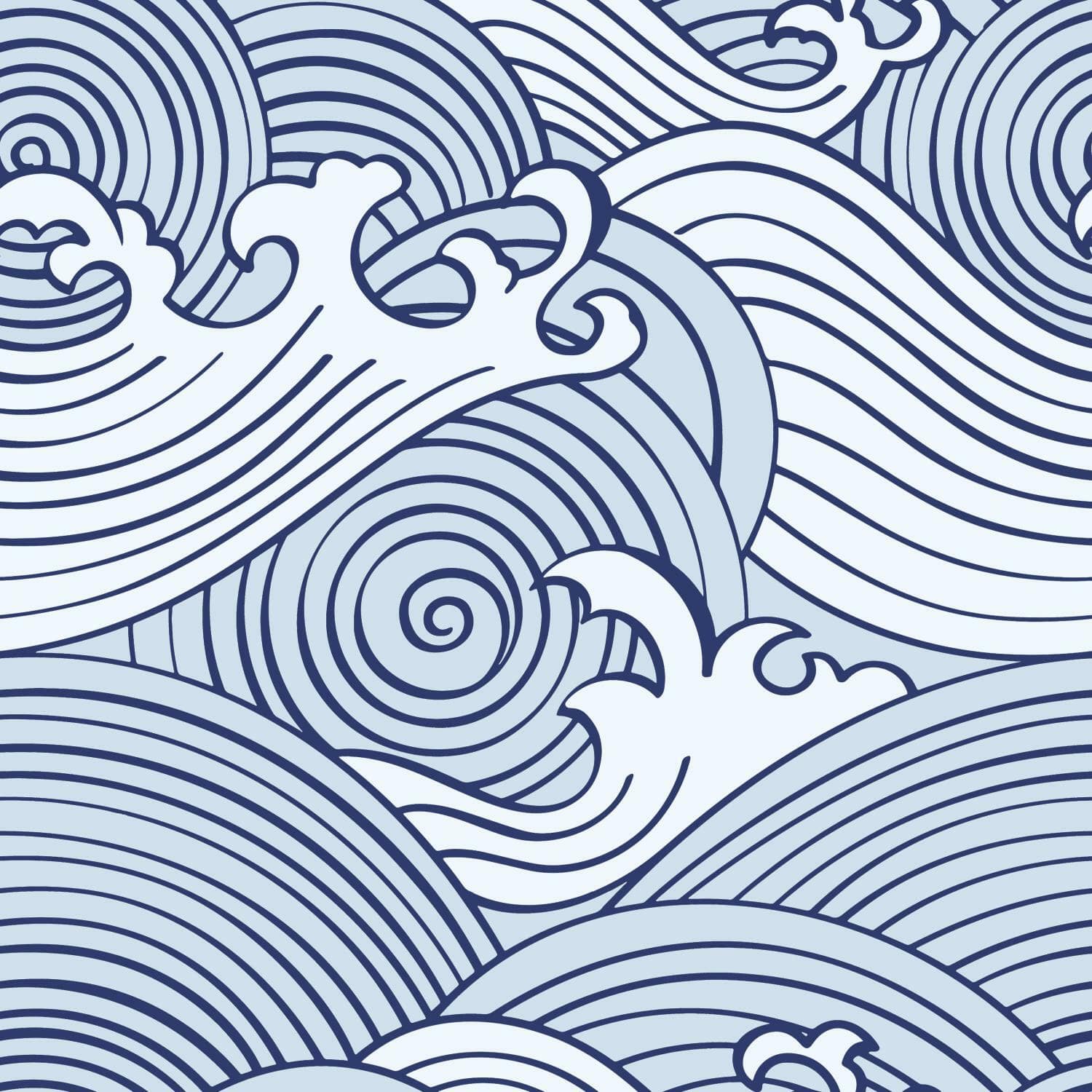 RoomMates Asian Waves Peel &#x26; Stick Wallpaper