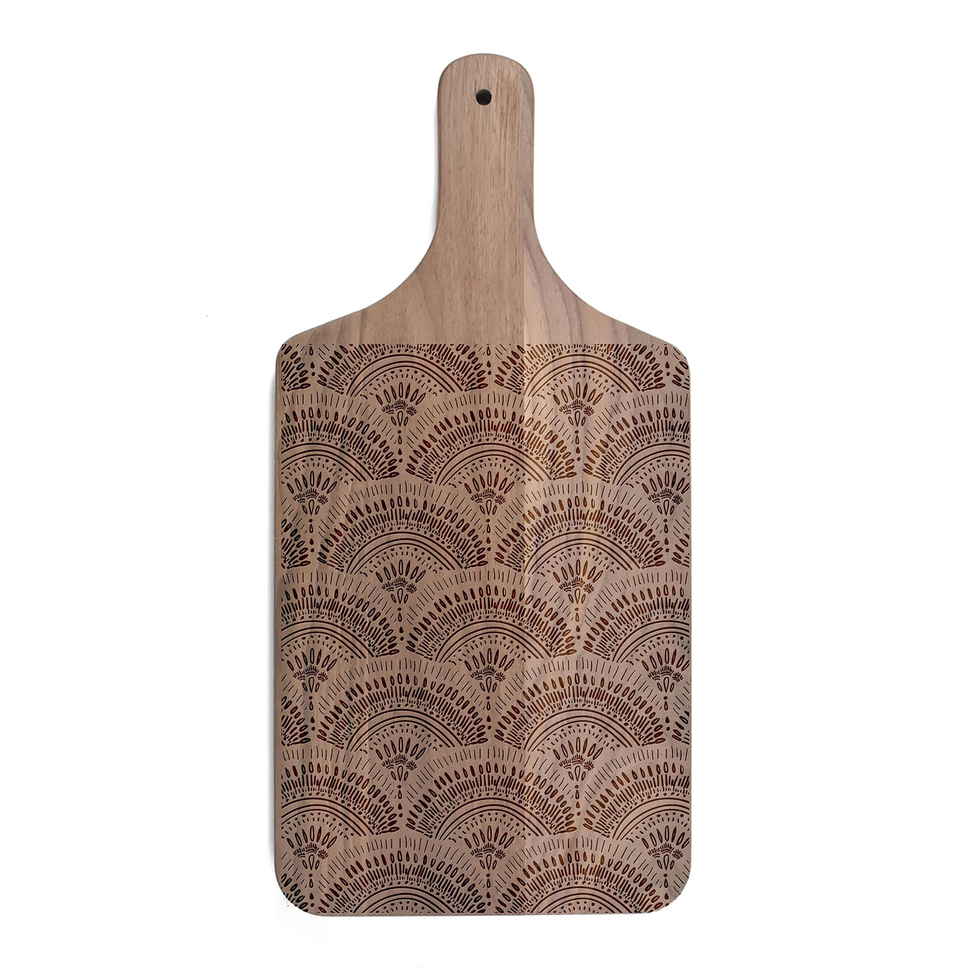 8&#x22; x 17&#x22; Bohemian Sketch Walnut Paddle Cutting Board