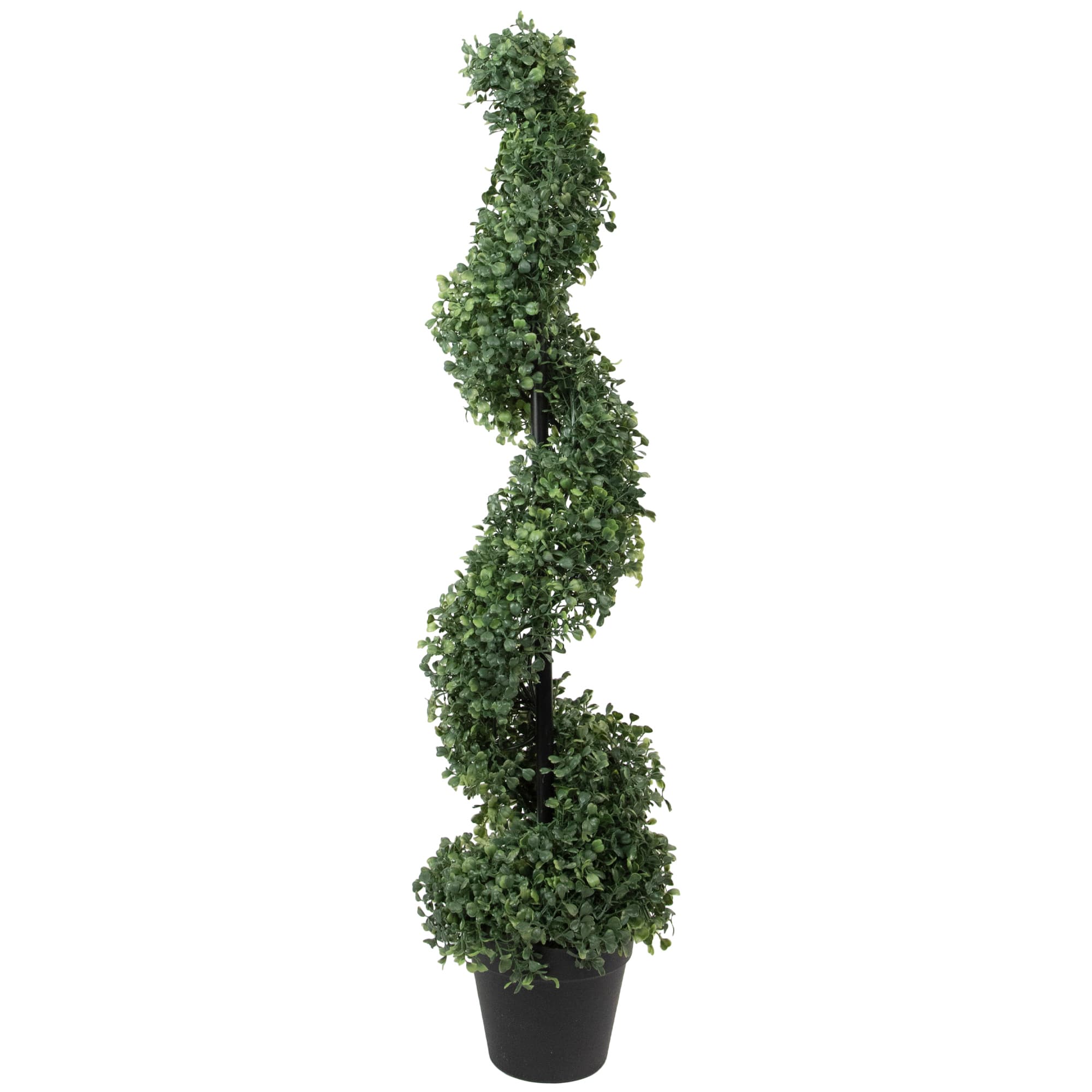 3ft. Unlit Artificial Two-Tone Boxwood Spiral Topiary Tree with Round Pot