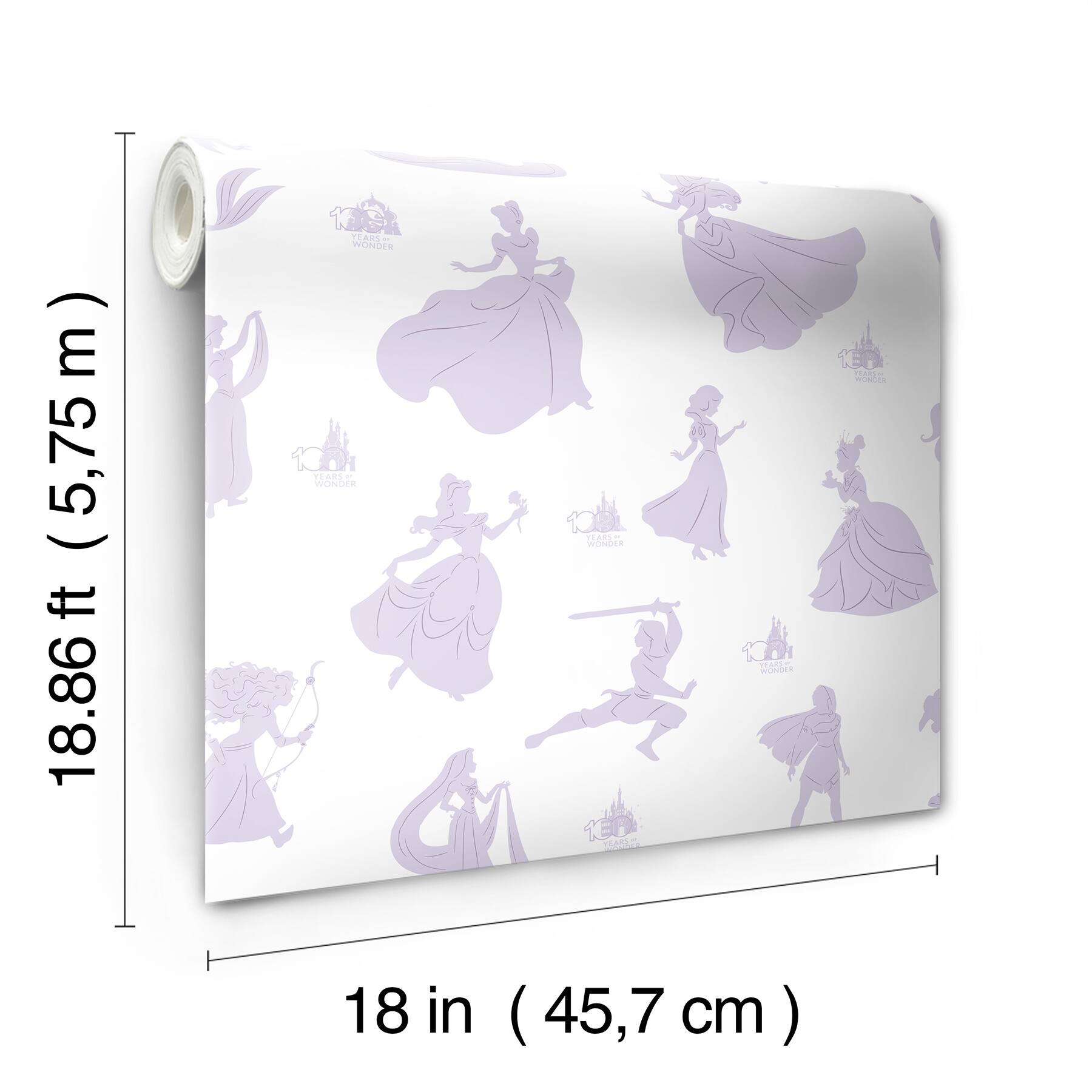 RoomMates Disney 100th Anniversary Princesses Peel & Stick Wallpaper