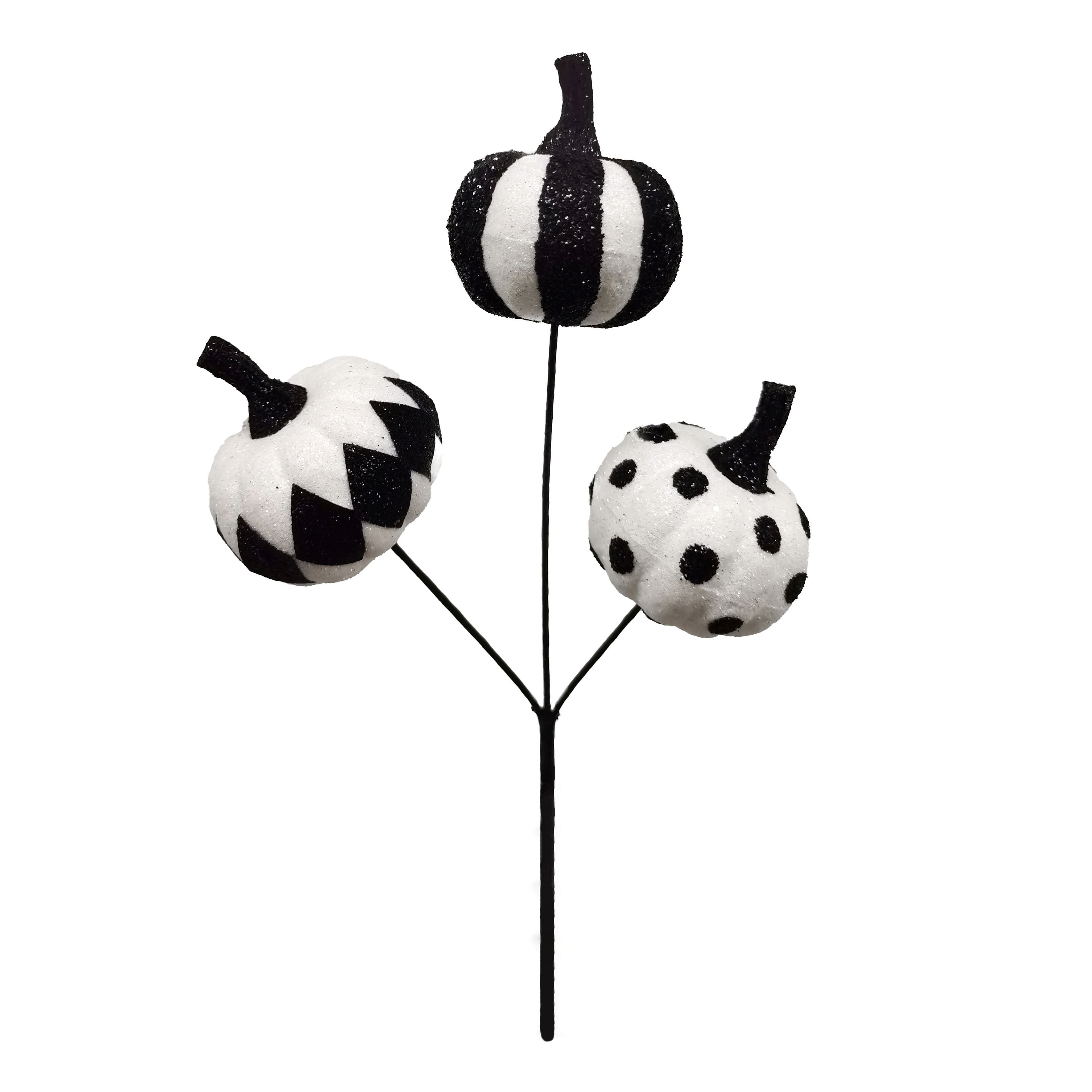 10&#x22; Black &#x26; White Pumpkin Pick by Ashland&#xAE;