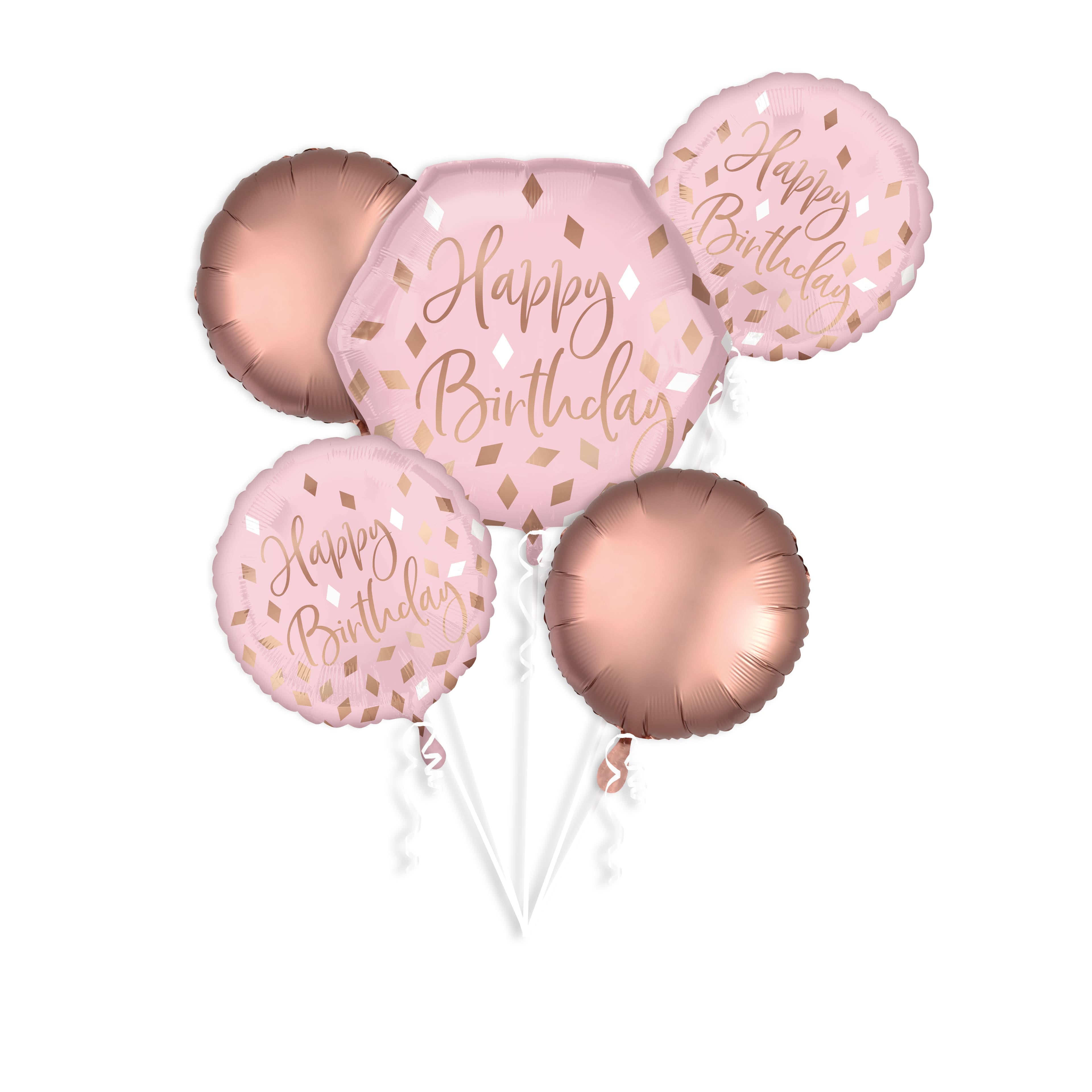 Blush Birthday Foil Balloon Bouquet