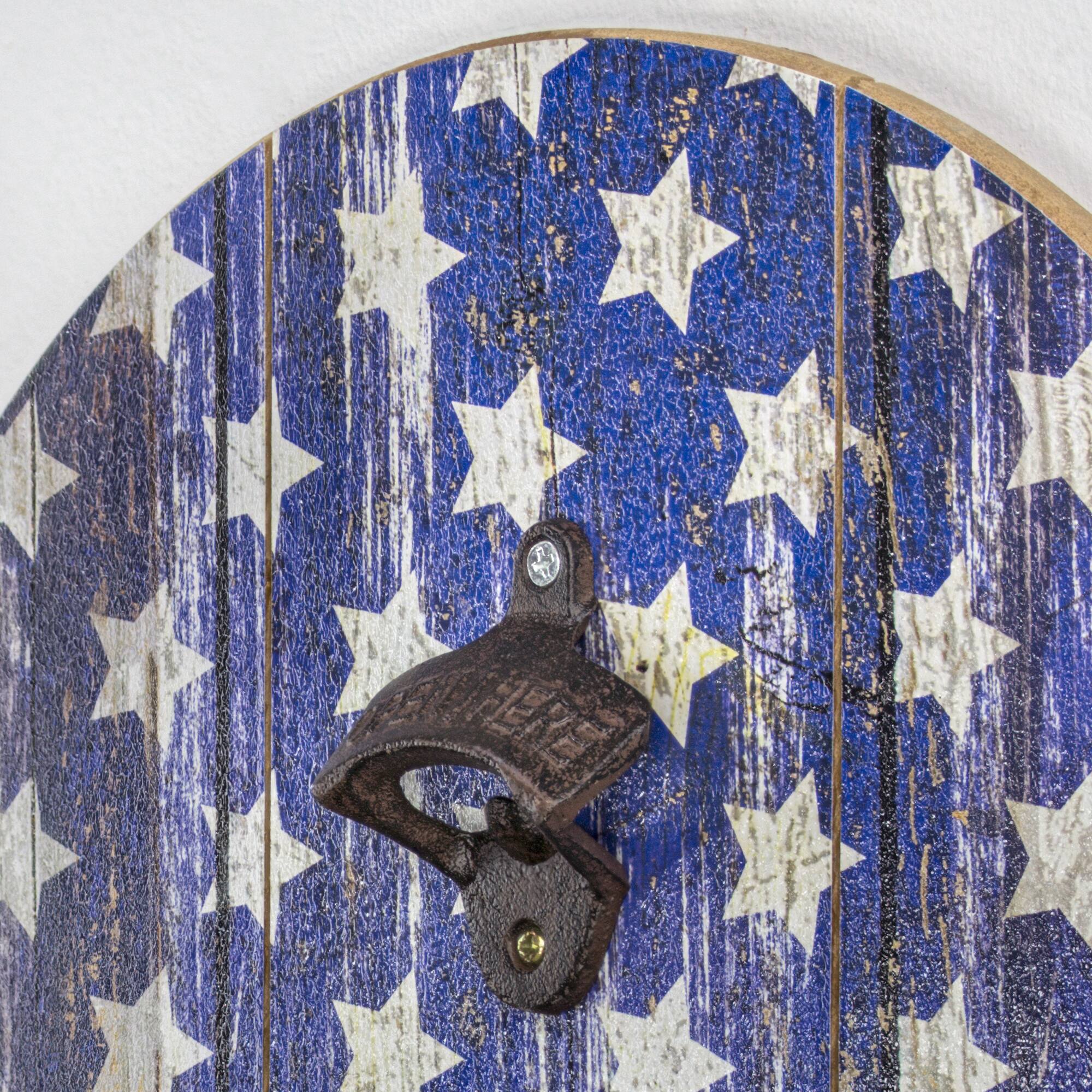 American Flag Bottle Opener &#x26; Cap Catcher Wall D&#xE9;cor