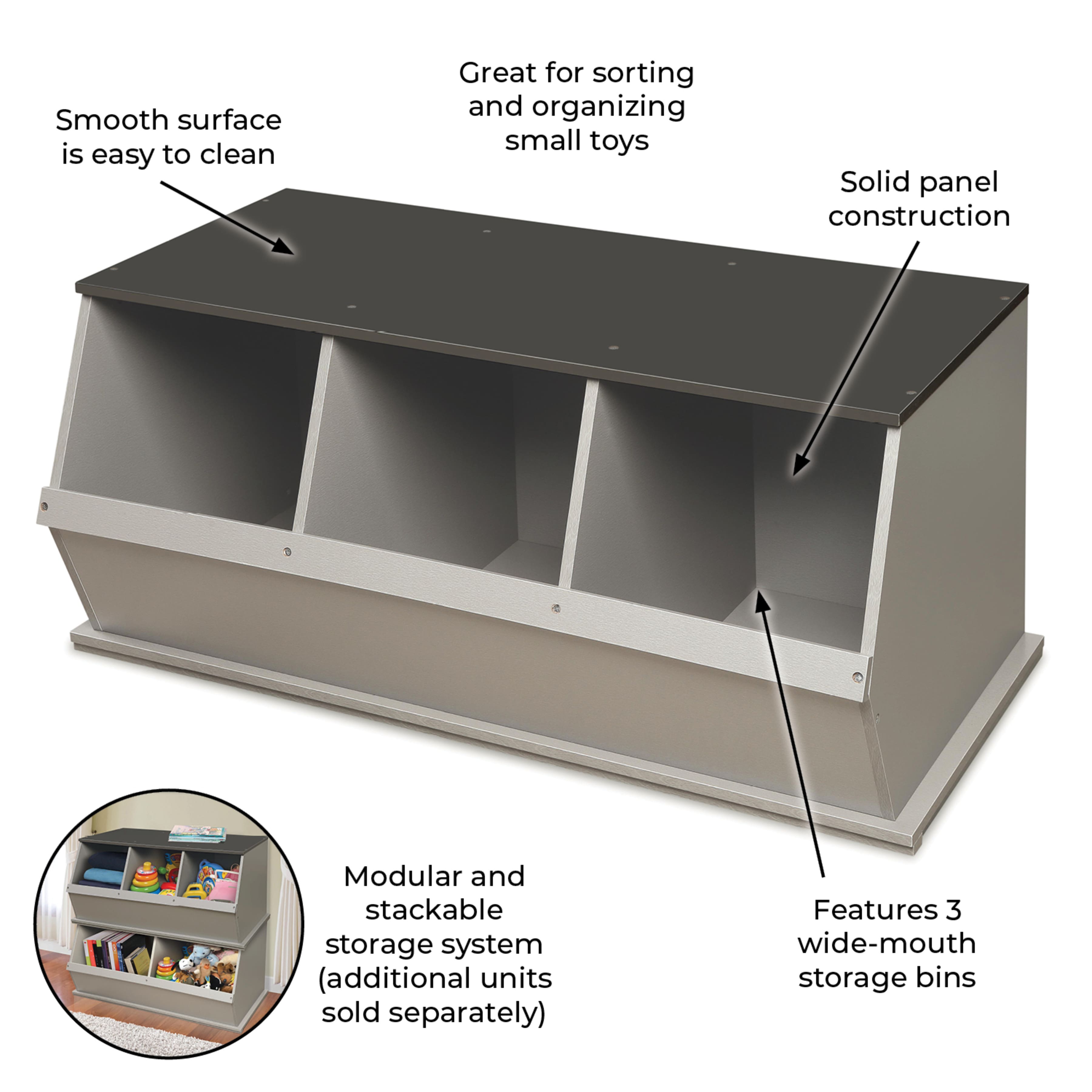 Badger Basket 3 Bin Stackable Storage Cubby