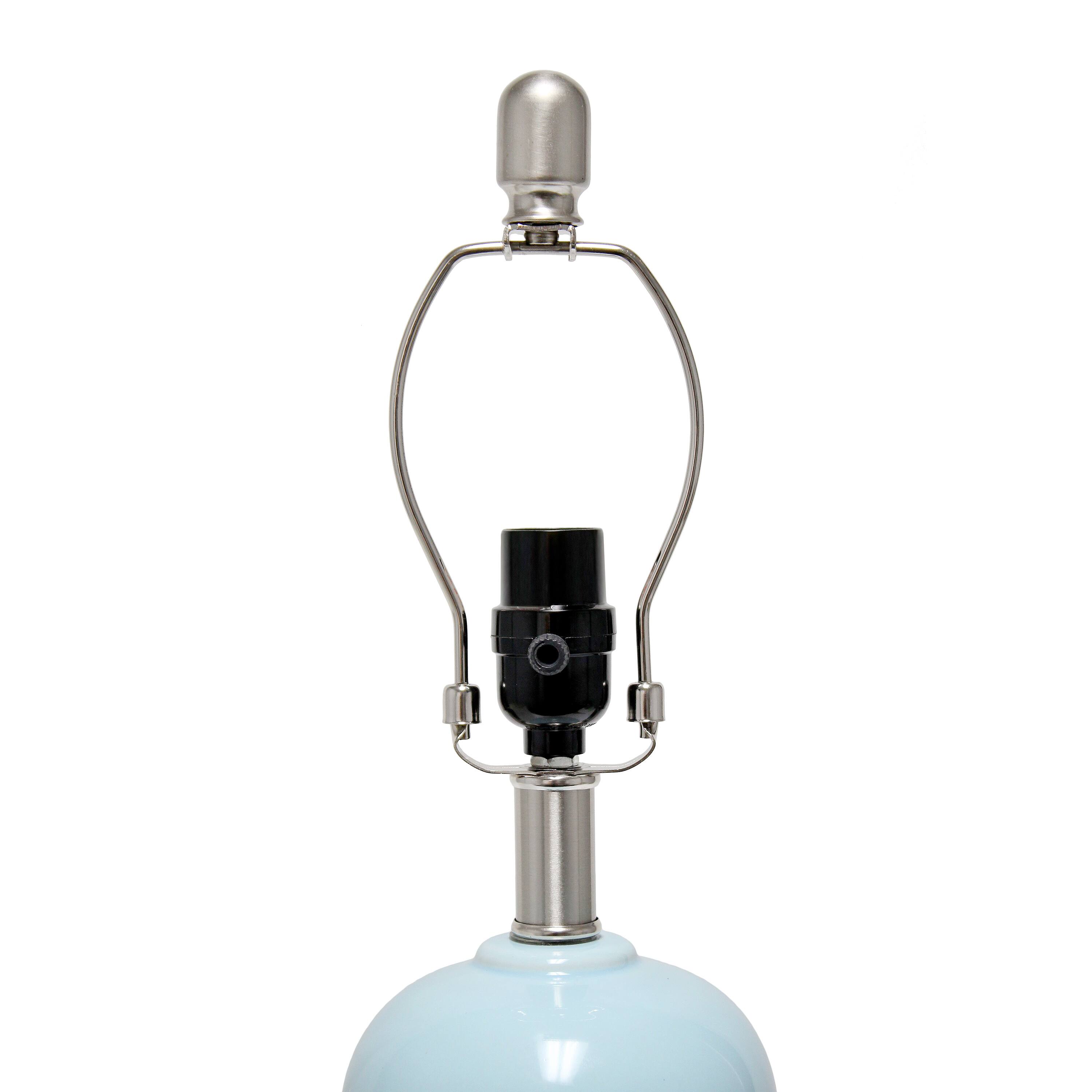 Lalia Home 21&#x22; Light Blue Dual Orb Table Lamp with Fabric Shade