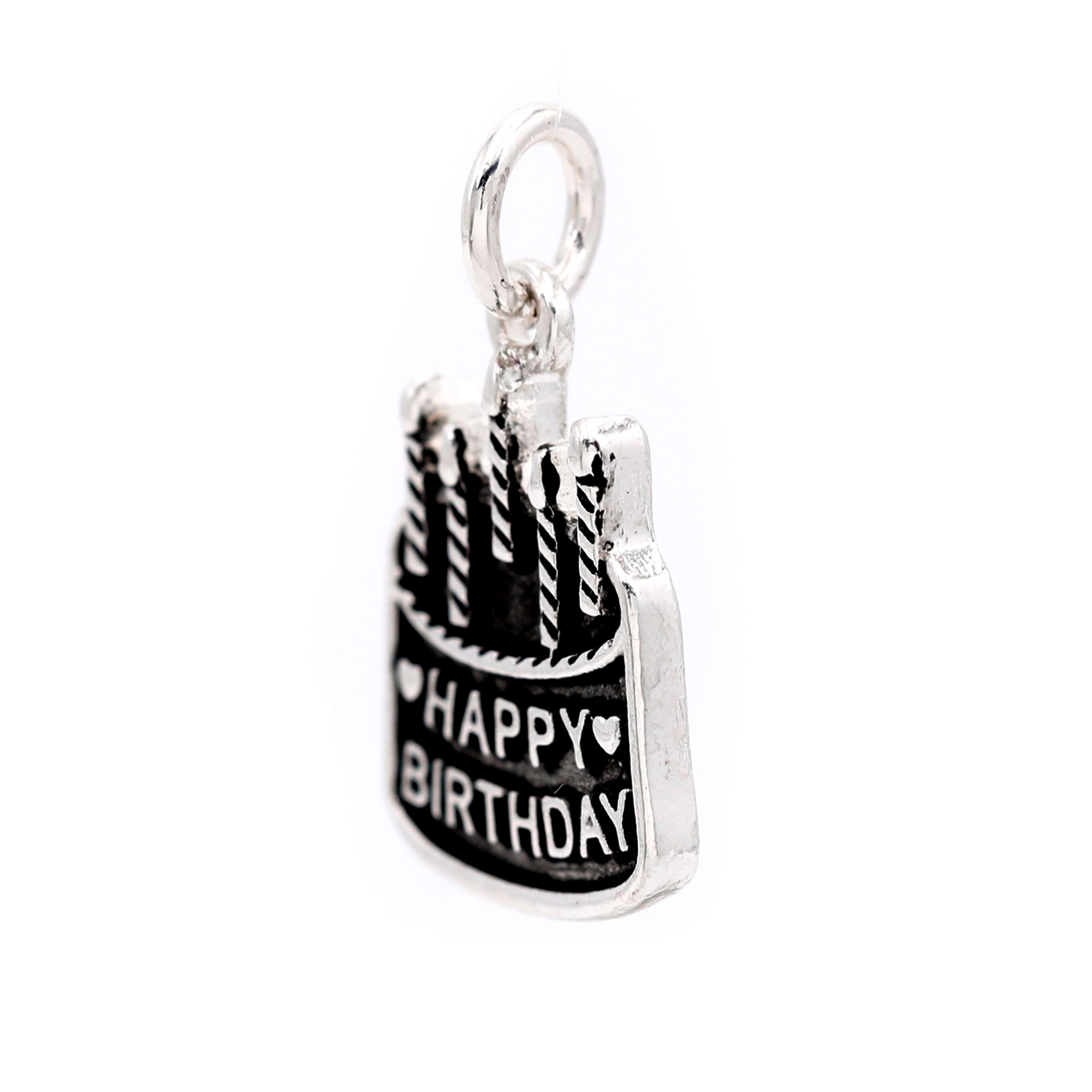 Silver Plated Birthday Cake Charm by Bead Landing&#x2122;
