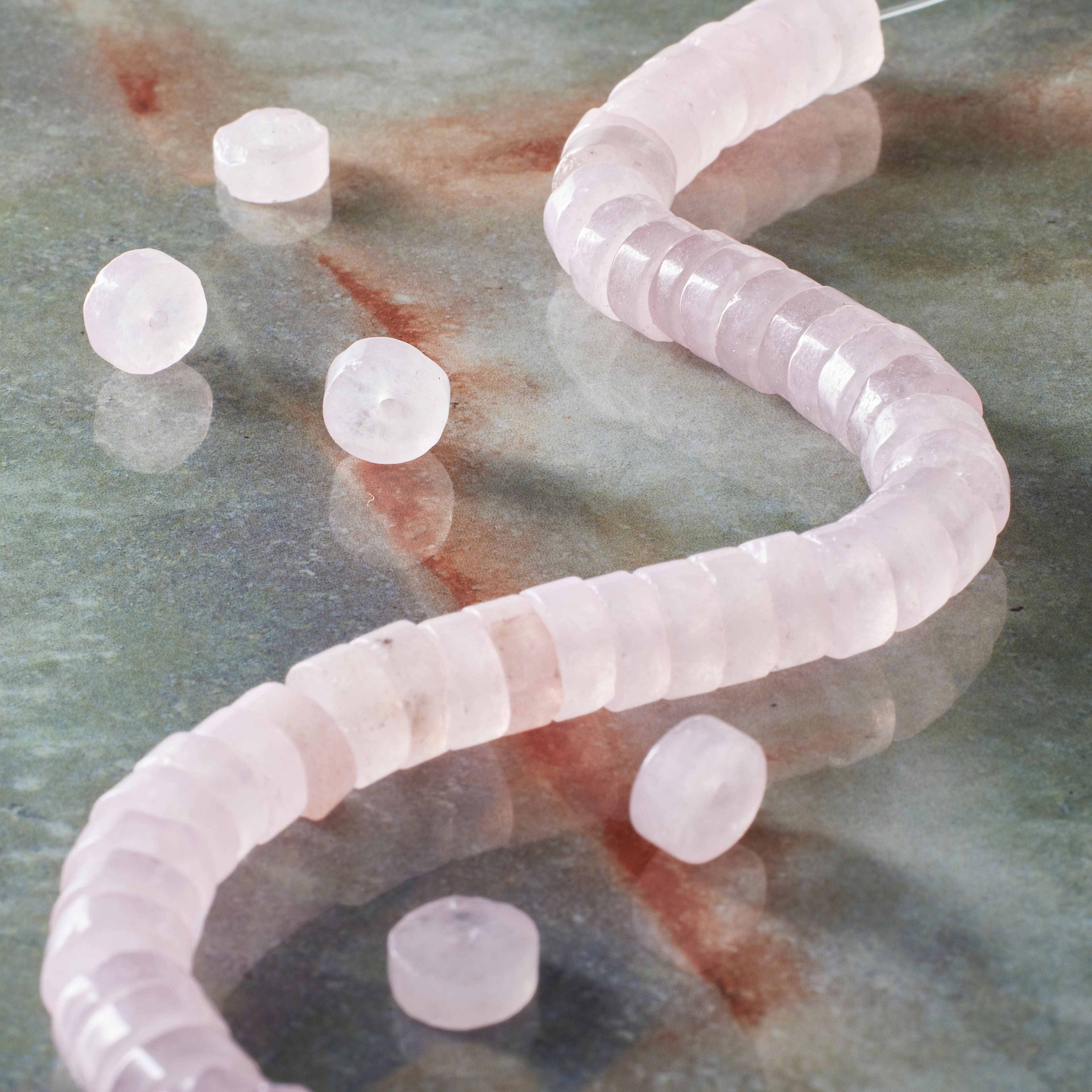 Rose Quartz Heishi Beads by Bead Landing&#x2122;