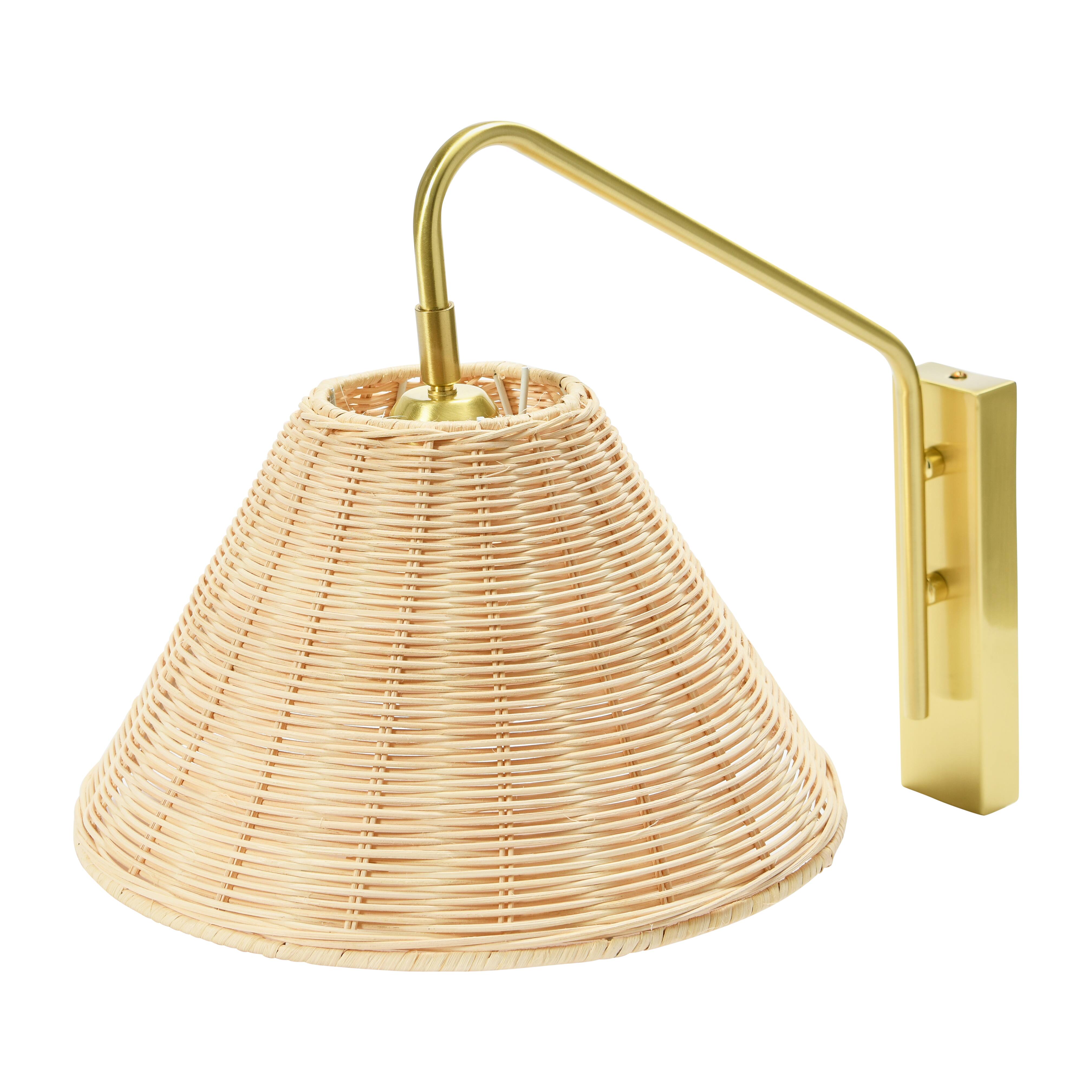 Hello Honey&#xAE; Rattan &#x26; Metal Wall Sconce