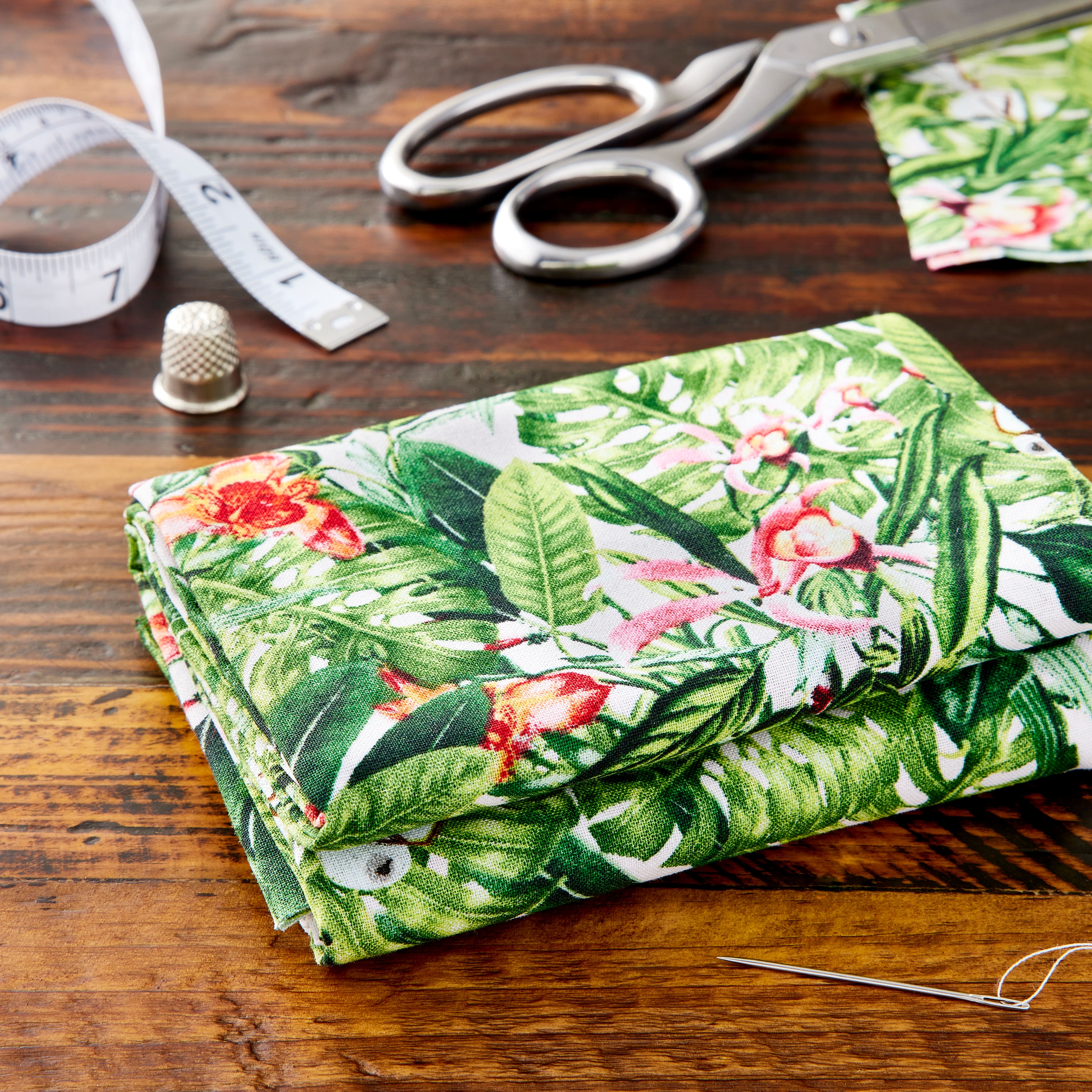 Tropical Palm Cotton Fabric Bundle by Loops & Threads™
