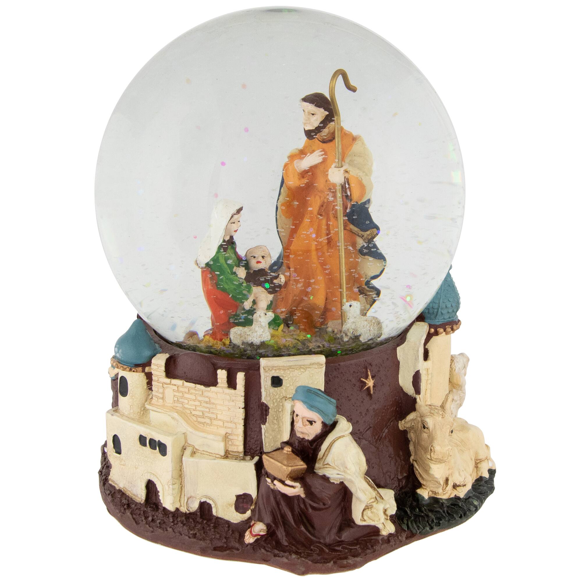 5.5&#x22; Nativity Scene Musical Snow Globe Glitterdome