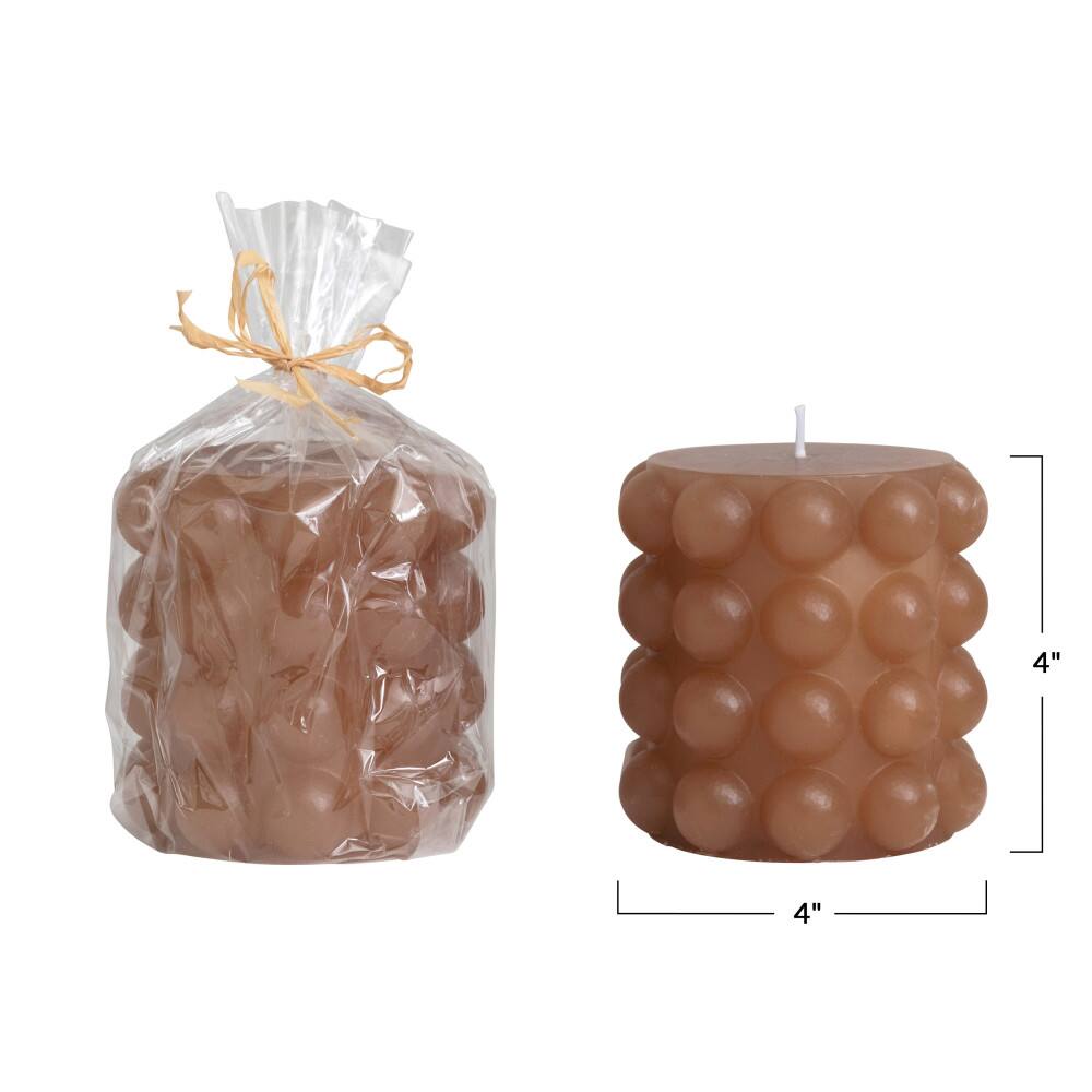 Hello Honey&#xAE; Unscented Hobnail Pillar Candle