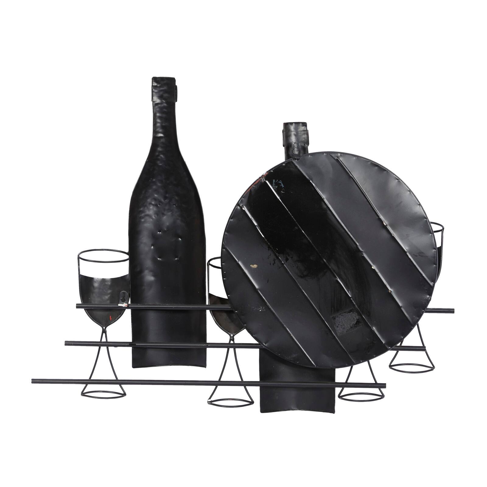 Multicolored Traditional Wine Bar Metal Wall D&#xE9;cor