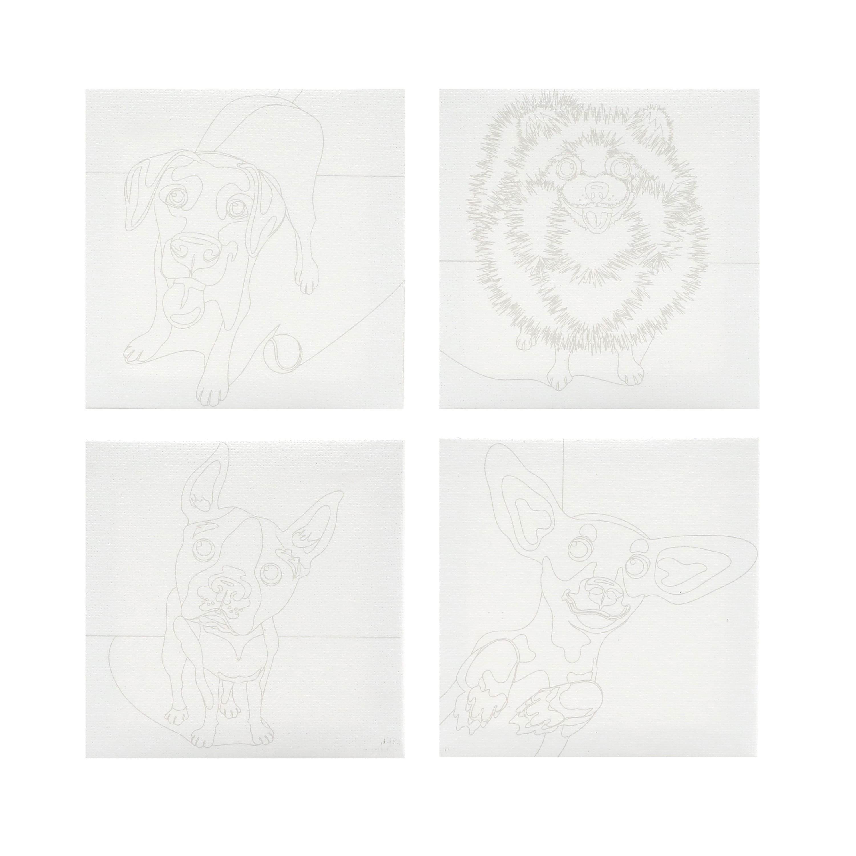 4" x 4" Dogs Canvas Painting Kit by Craft Smart®