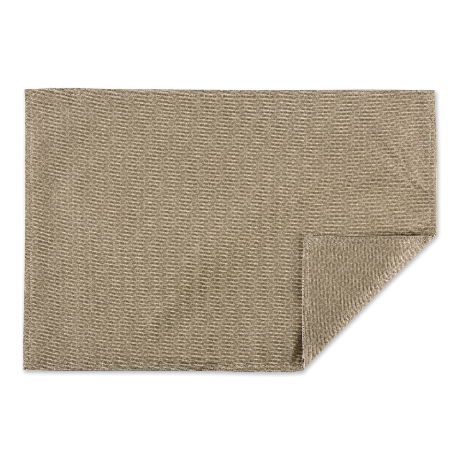 Stone Tonal Lattice Print Outdoor  Placemat (Set of 6)