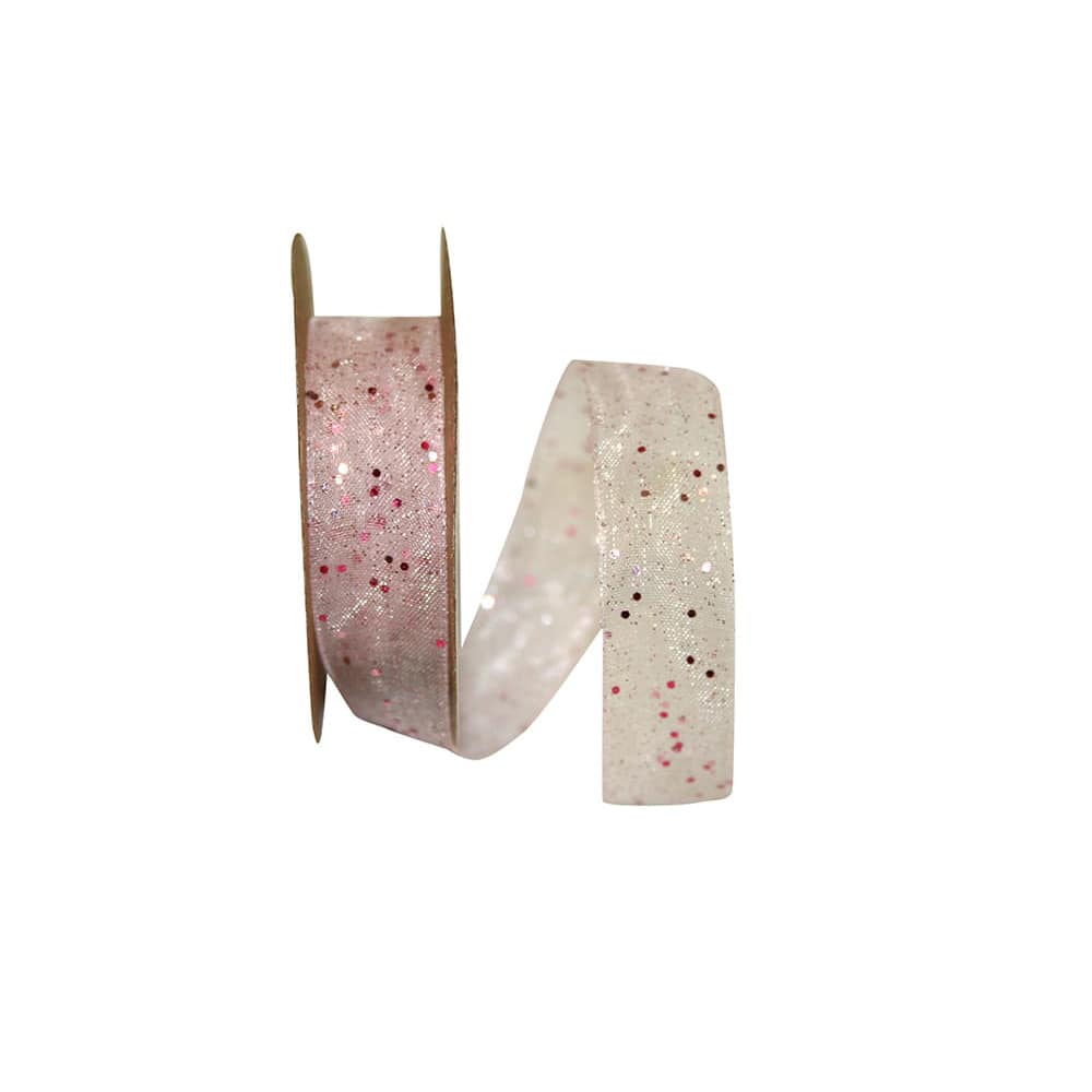 JAM Paper 5/8&#x22; x 25yd. Glitter Mono Sheer Ribbon