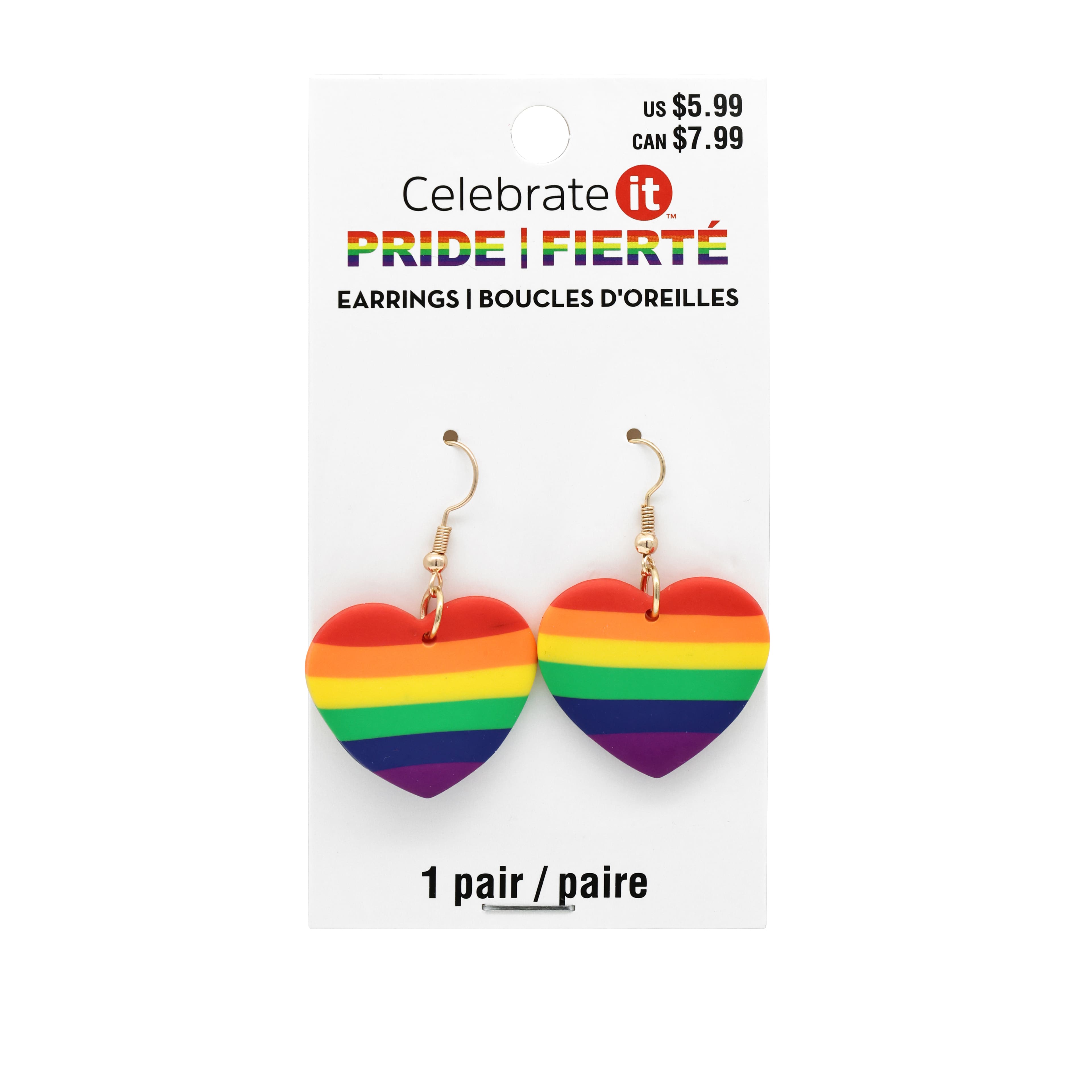 Boucles d&#x2019;oreilles en argile en forme de c&#x153;ur de Celebrate It