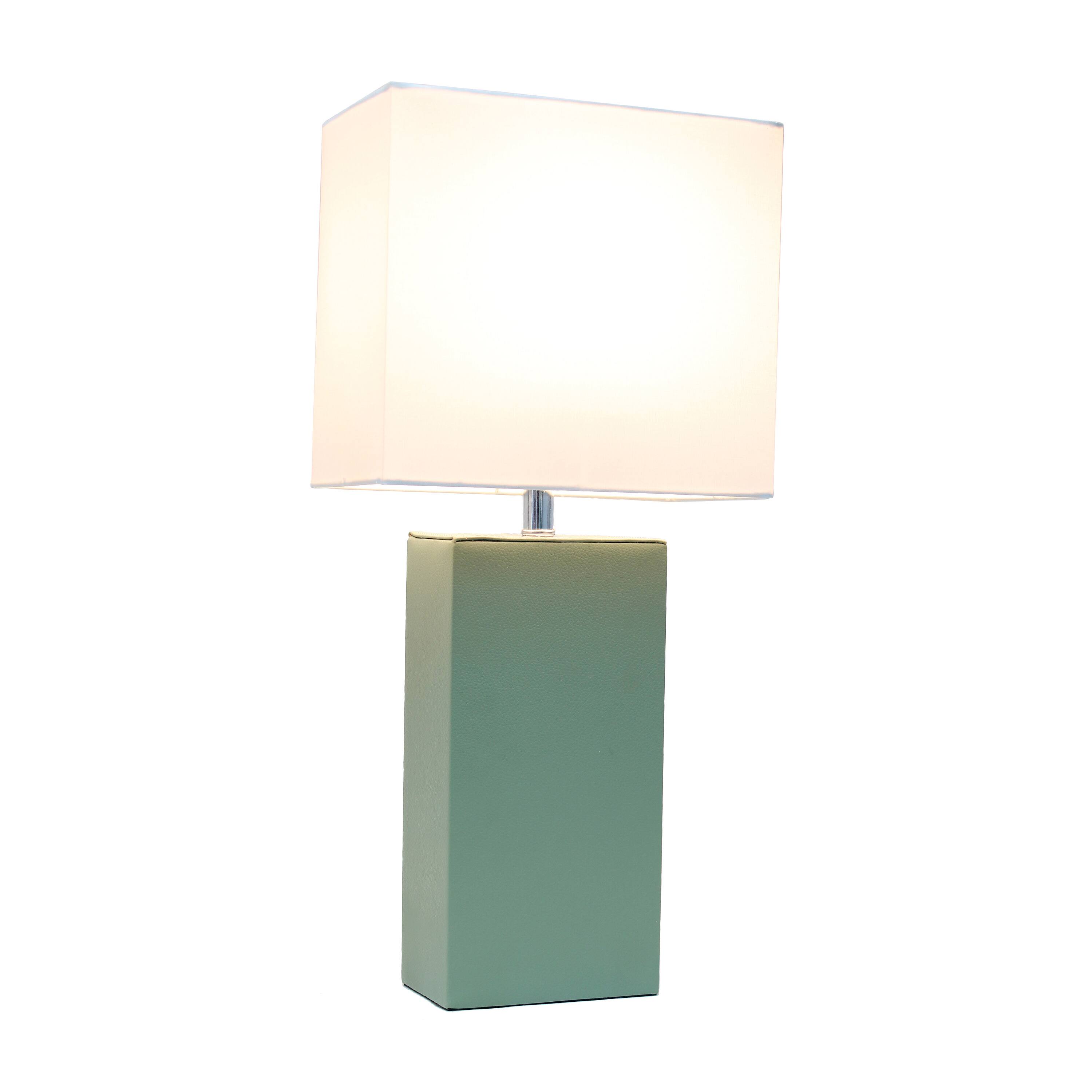 Lalia Home Lexington 21&#x22; Sage Green Leather Base Table Lamp