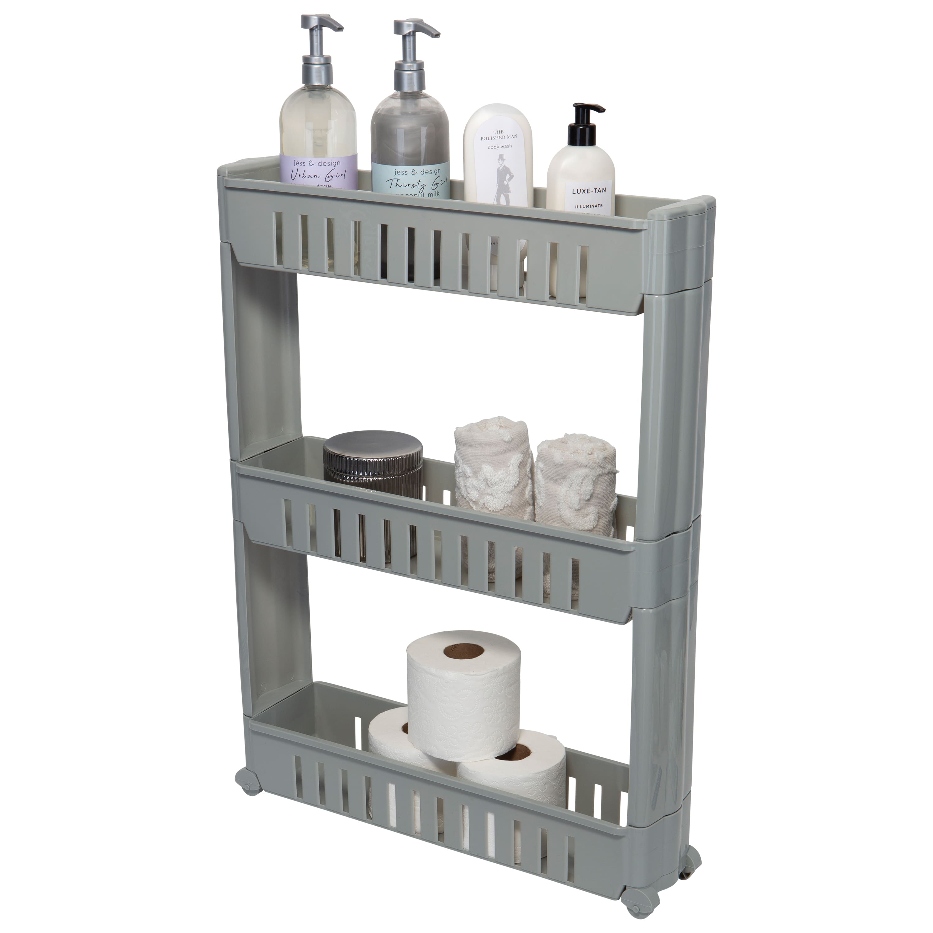 Simplify Gray 3-Tier Slim Slide Out Storage Cart