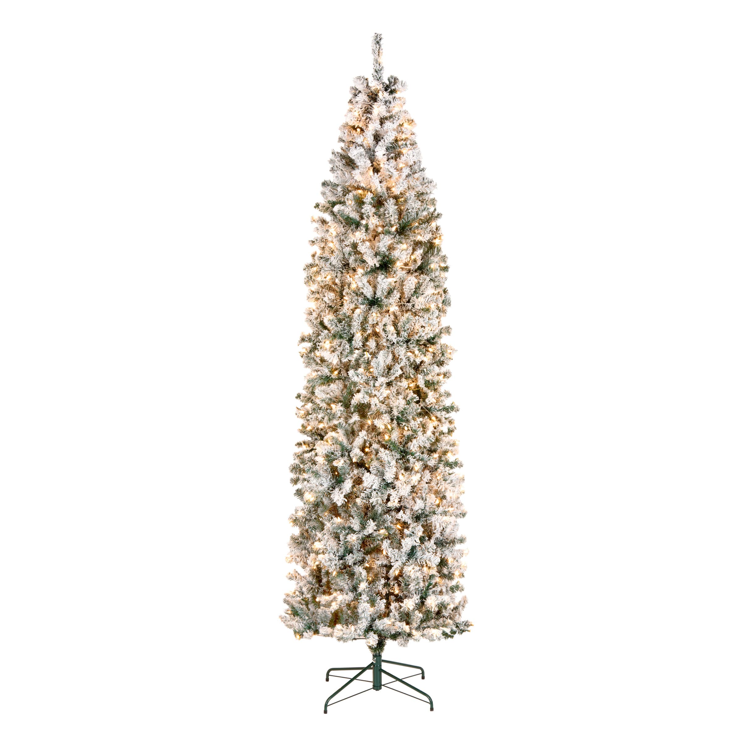 9ft. Pre-Lit Acacia Flocked Artificial Christmas Tree, Clear Lights