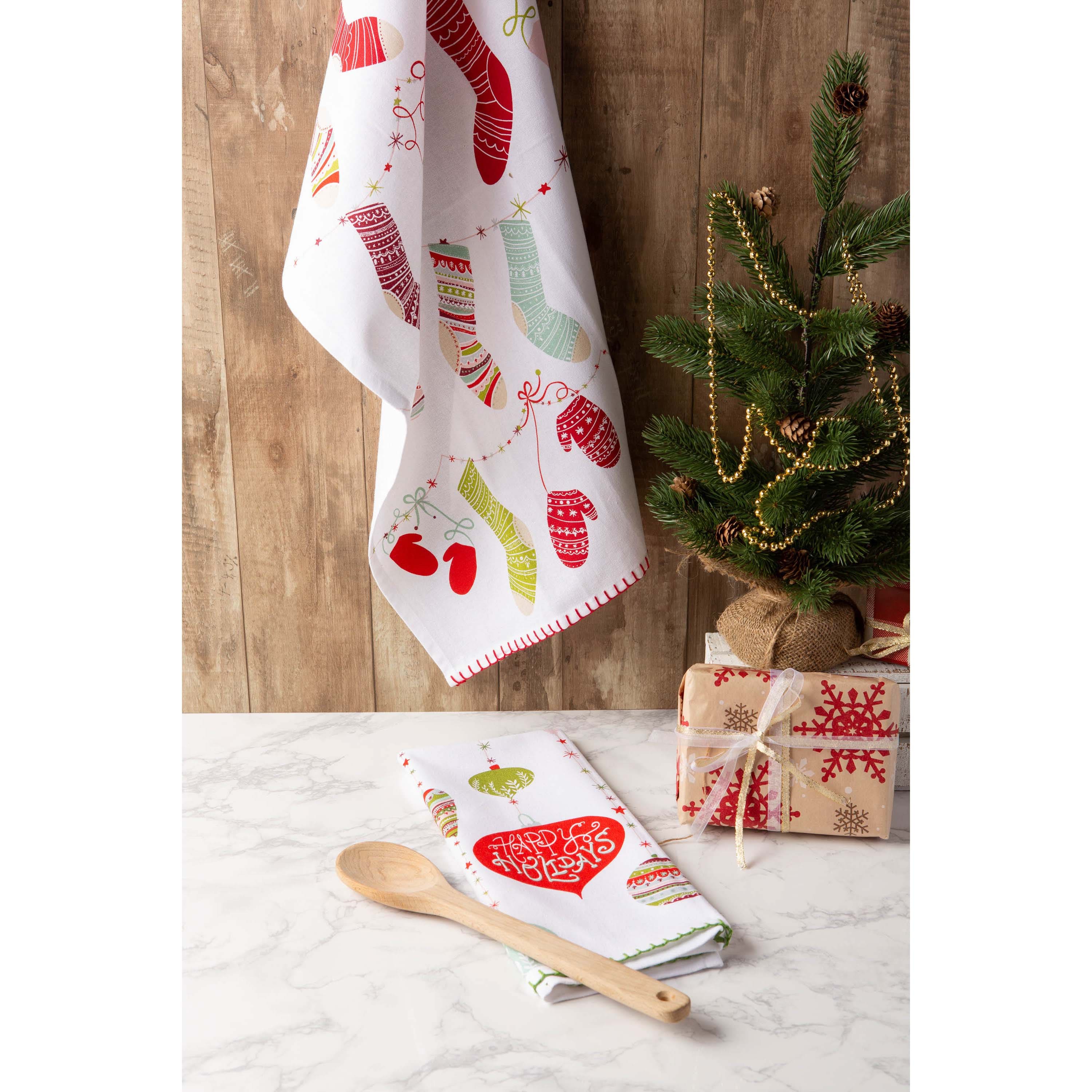 DII&#xAE; Christmas Trimmings Printed Dishtowel Set