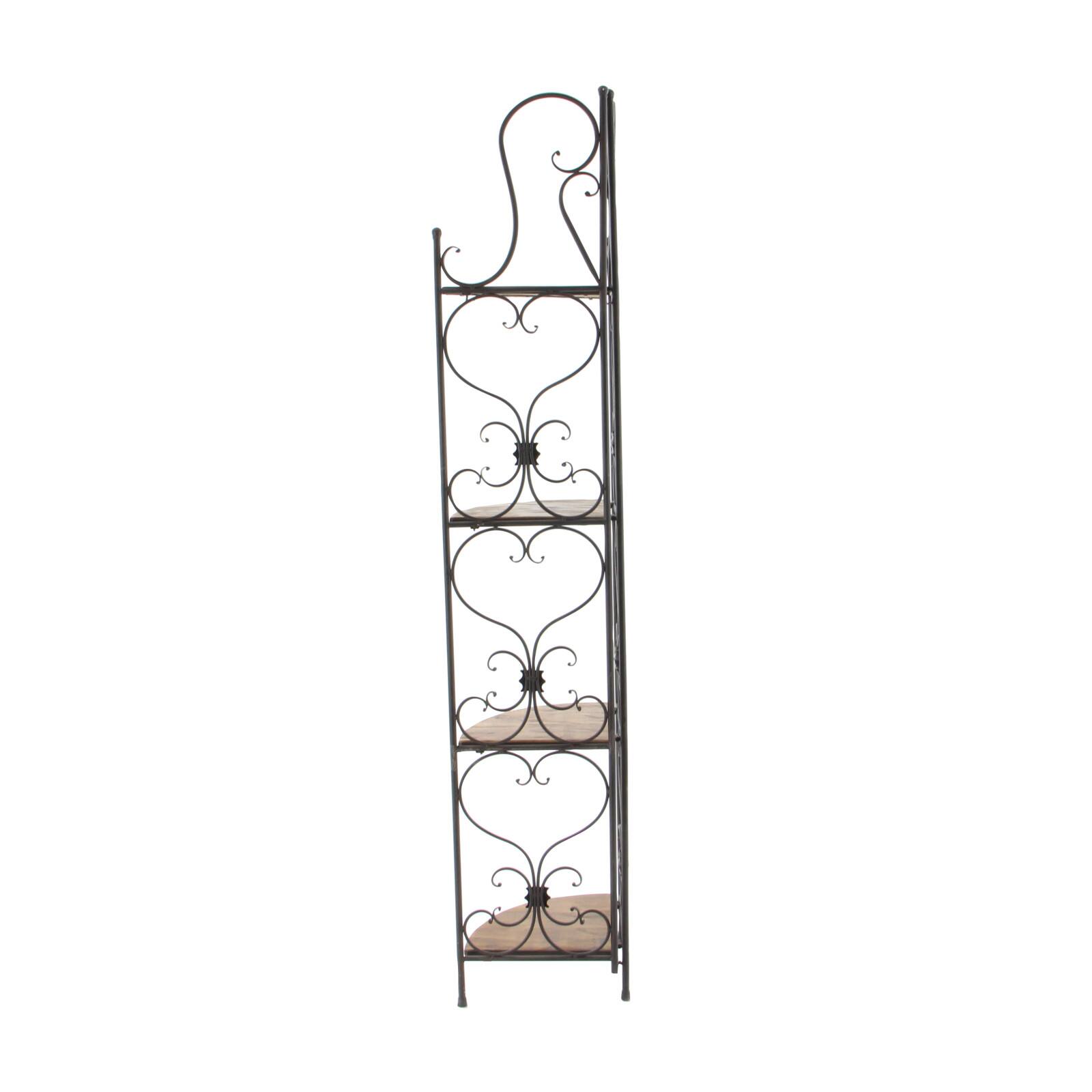 66&#x22; Brown Iron Farmhouse Baker&#x27;s Rack