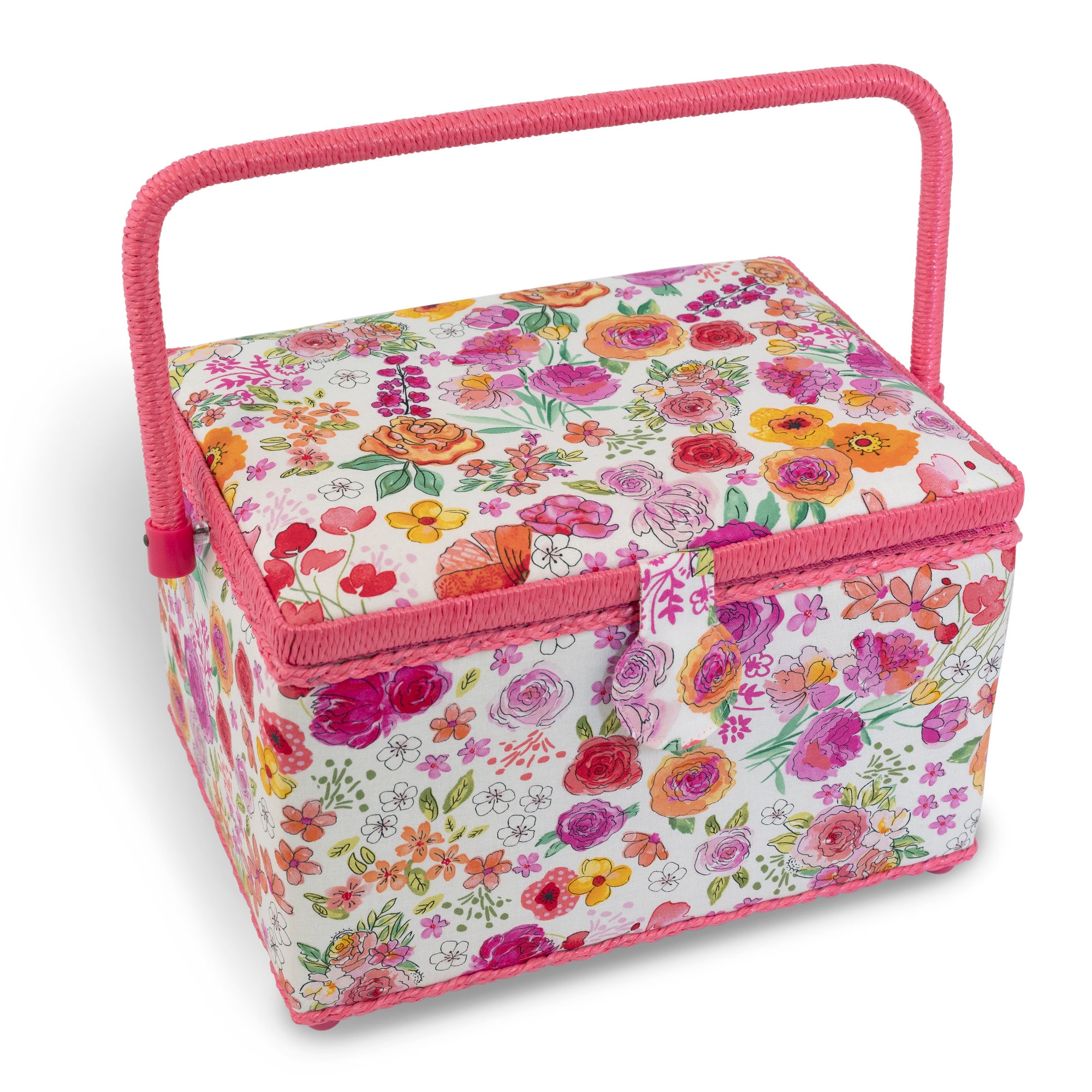 Dritz® Pink Floral Large Sewing Basket Kit