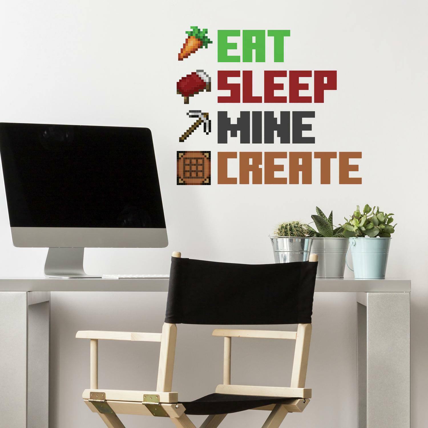 RoomMates Minecraft Eat Sleep Mine Create Peel & Stick Wall Decals