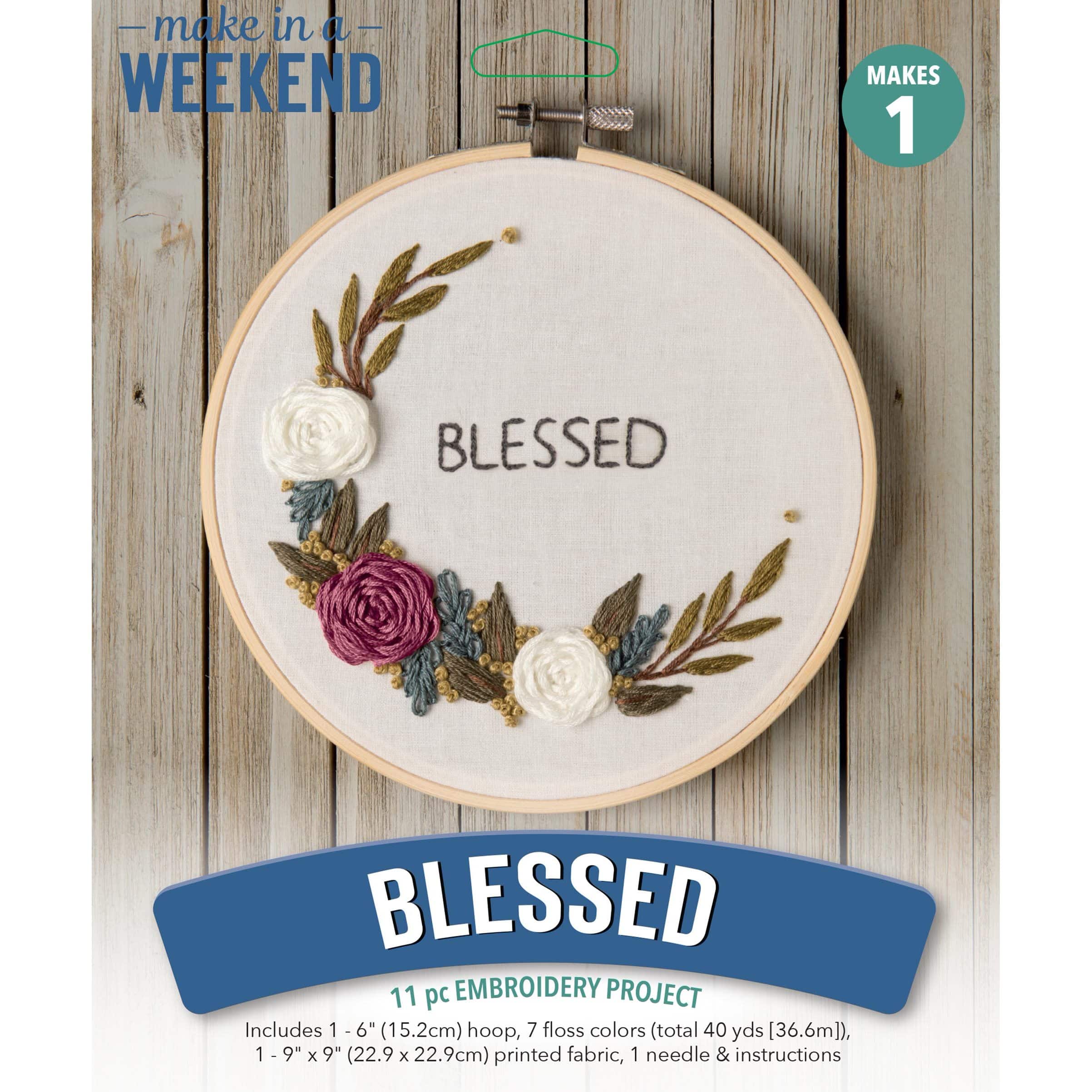 Leisure Arts® Make in a Weekend 6" Blessed Floral Embroidery Kit