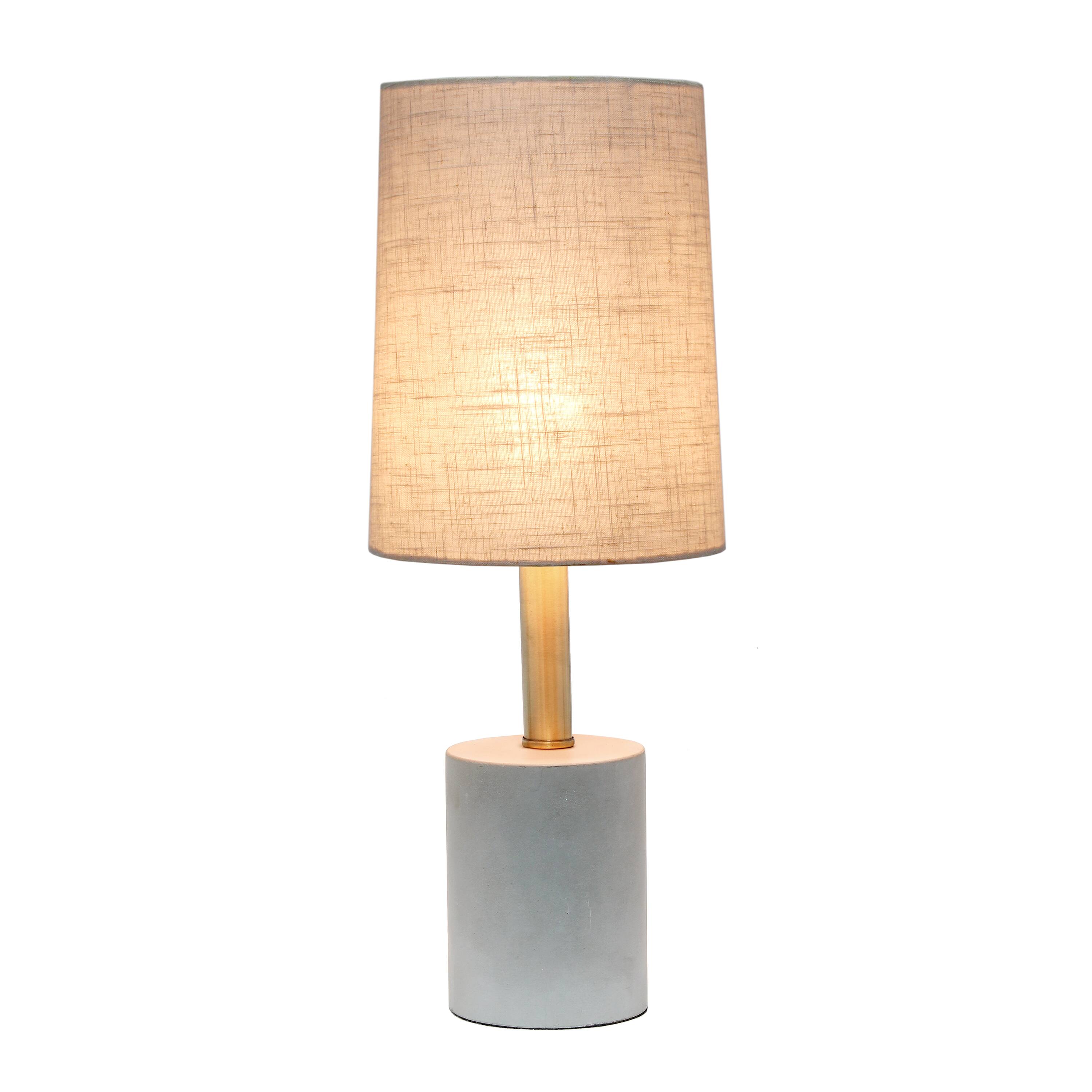 Lalia Home 18" Antique Brass Concrete Table Lamp with Linen Shade