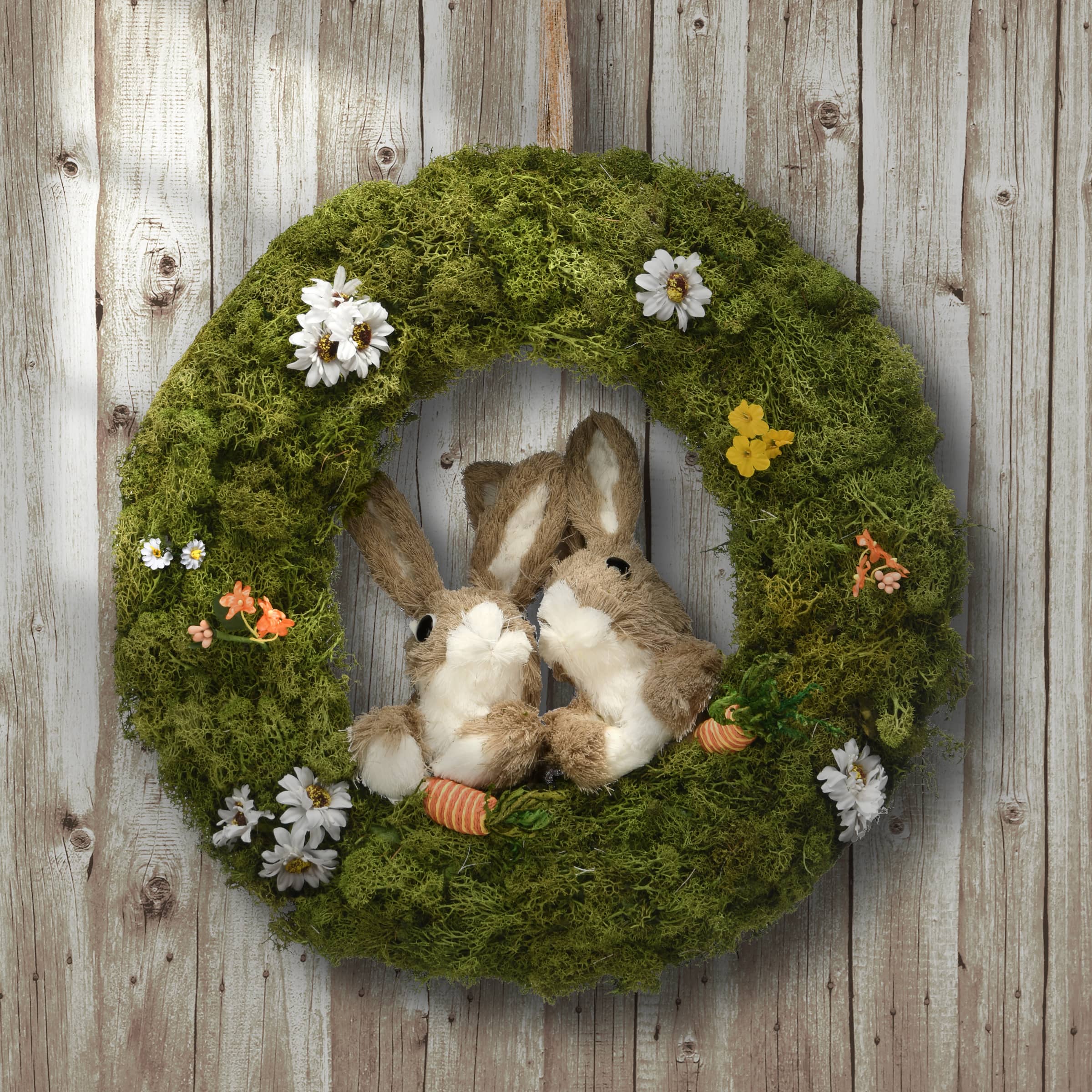 15&#x22; Wreath with Rabbits