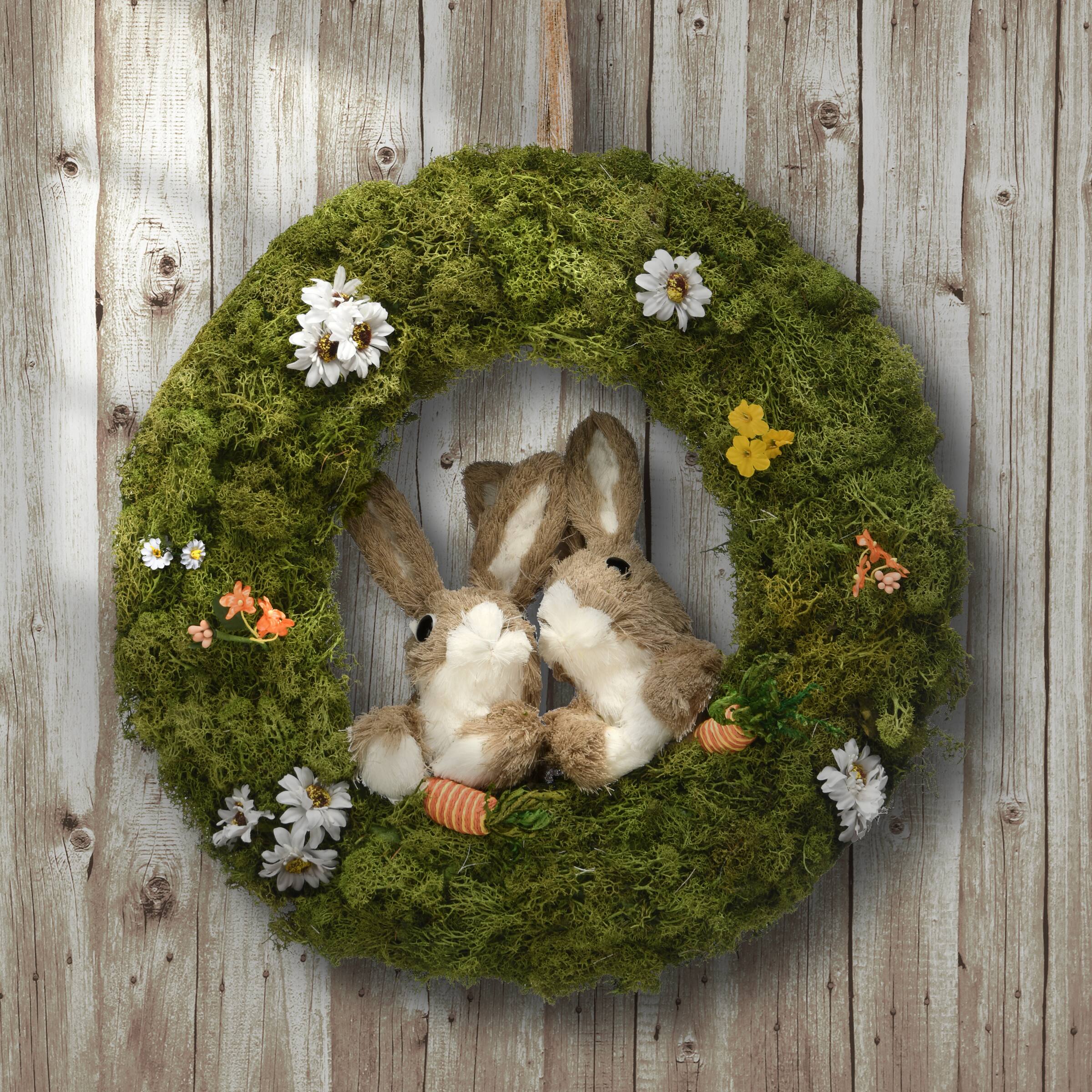 15" Wreath with Rabbits