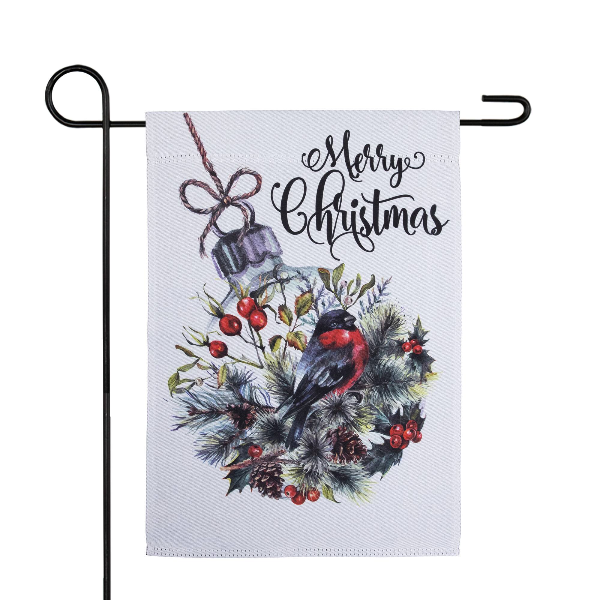 Merry Christmas Ornament Outdoor Christmas Garden Flag - 18&#x22; x 12.5&#x22;