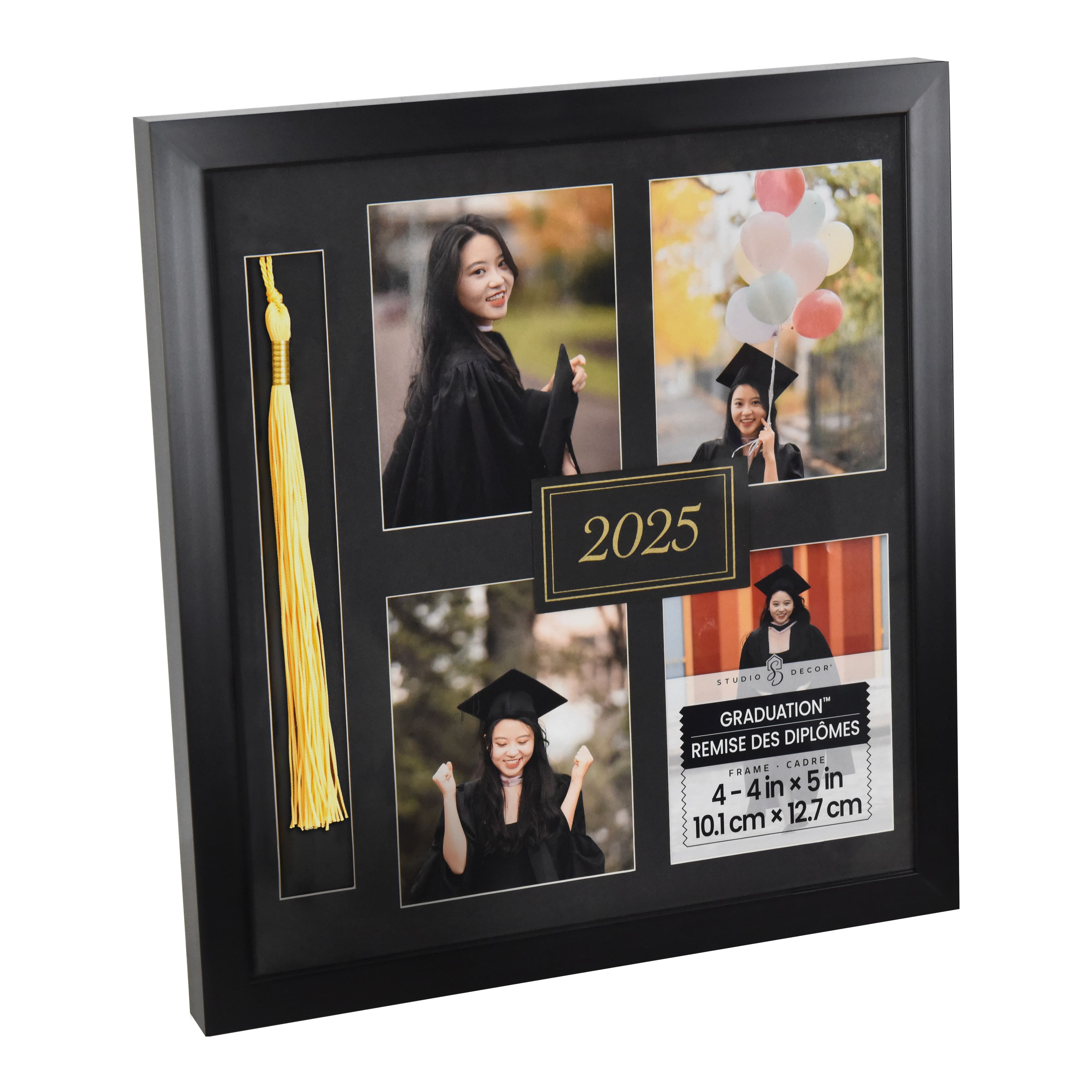 4 Opening Graduation&#x2122; 4&#x22; x 5&#x22; Black 2025 Frame with Mat by Studio D&#xE9;cor&#xAE;