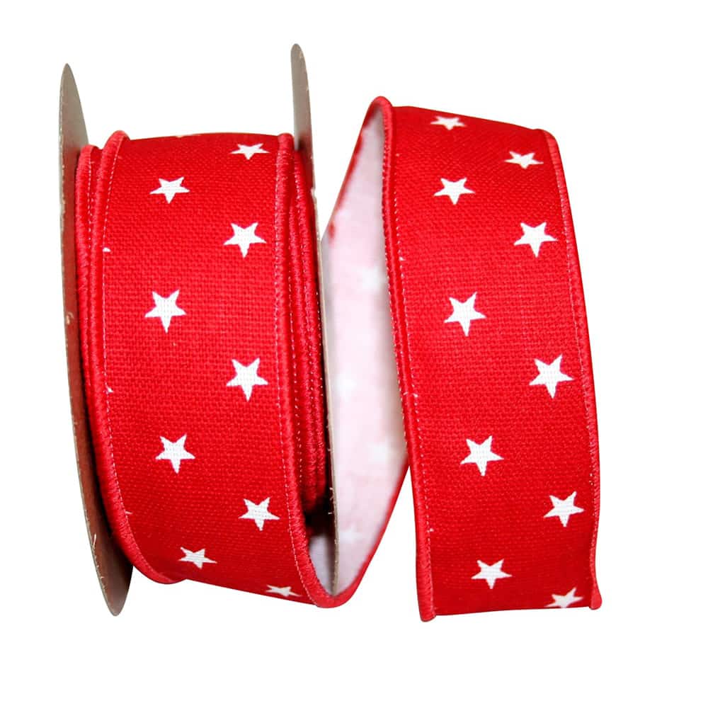 The Ribbon Roll 1.375&#x22; Wired Mini Star Ribbon