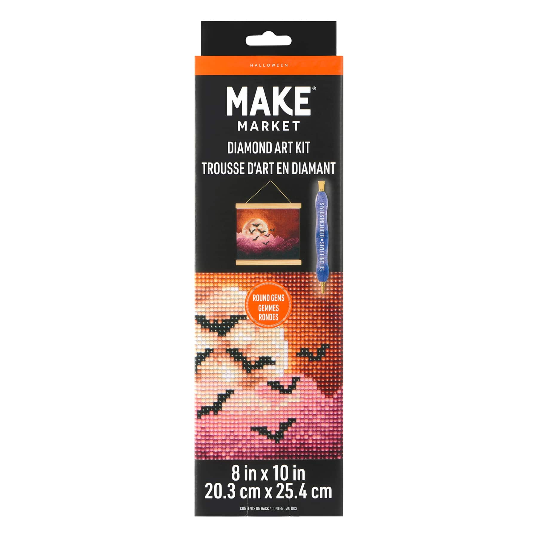8" x 10" Moon Bats Diamond Art Kit with Magnetic Frame by Make Market®