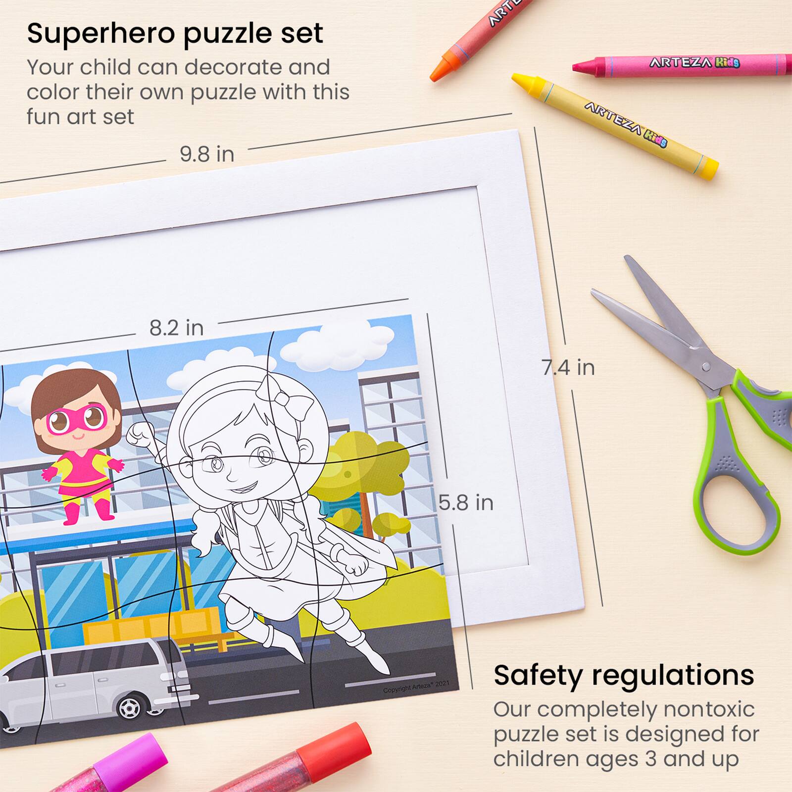 Arteza&#xAE; Kids Superheroes Jigsaw Puzzle Set, 32 pcs